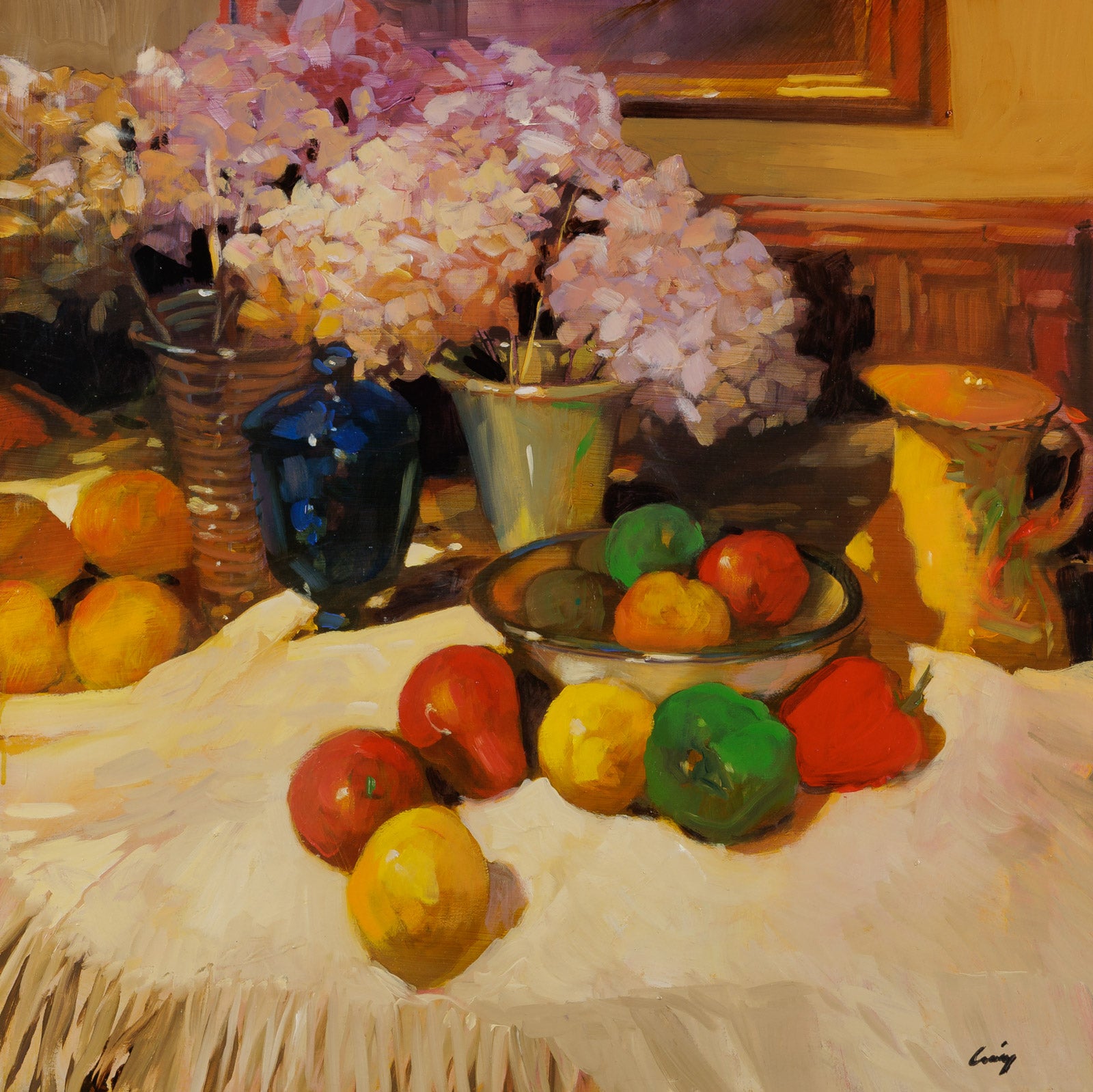 Fruit Bowl & Hydrangeas