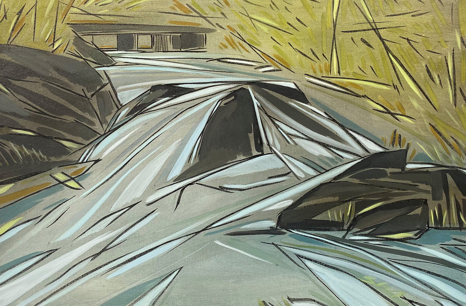 Landscape “The Mill Waterfall” by Shannon Craig – oil on canvas.