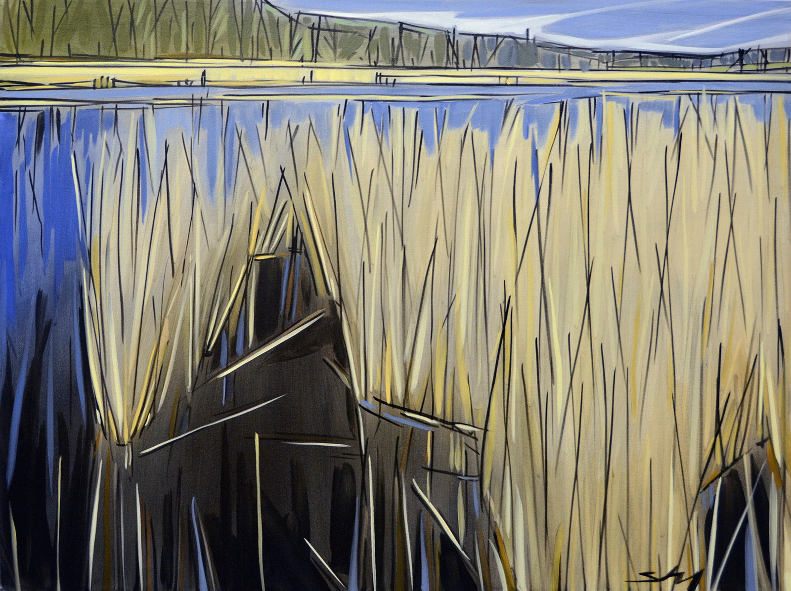 Landscape “Summer Reeds” by Shannon Craig – oil on canvas.
