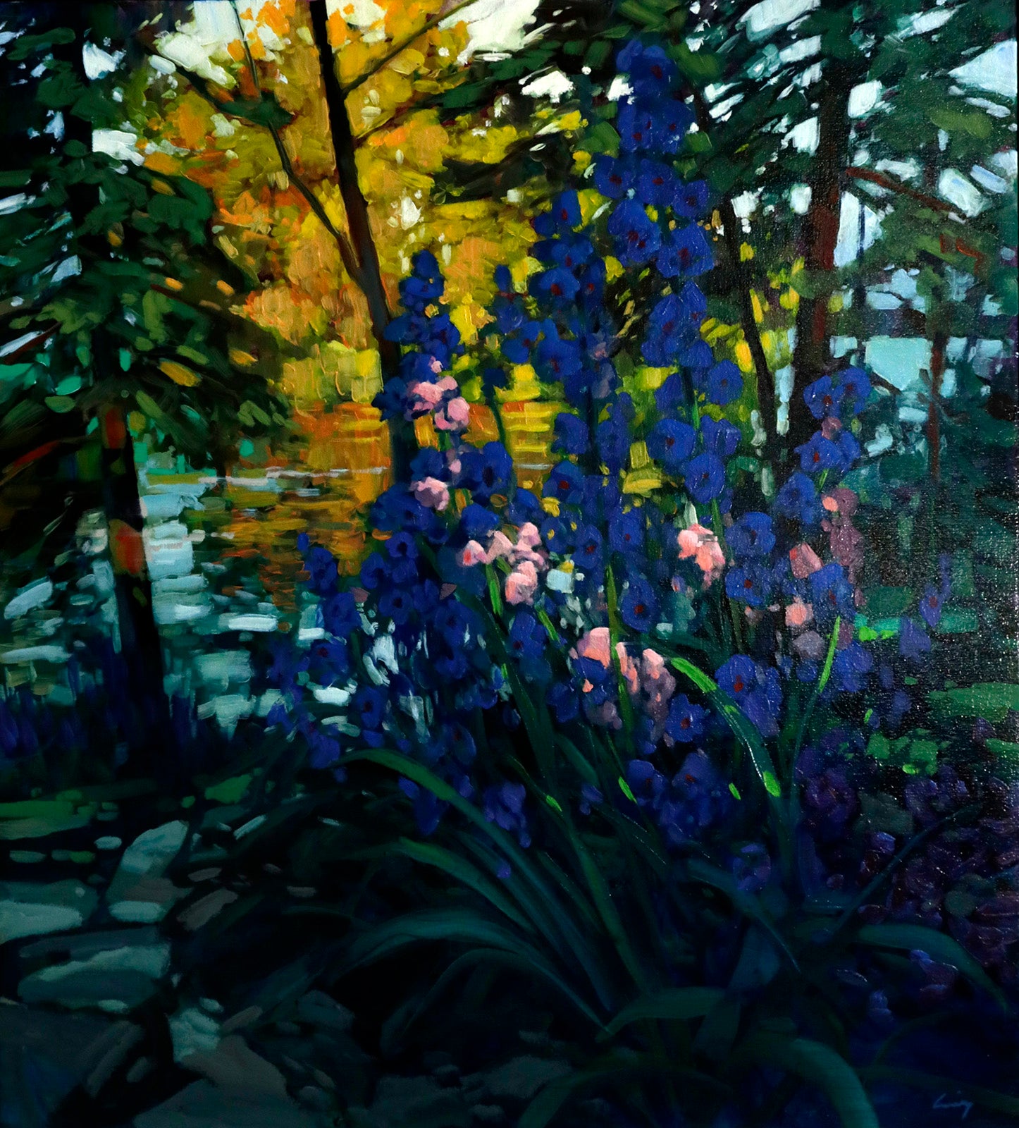 Floral “Studio Garden” by Philip Craig – oil on canvas.