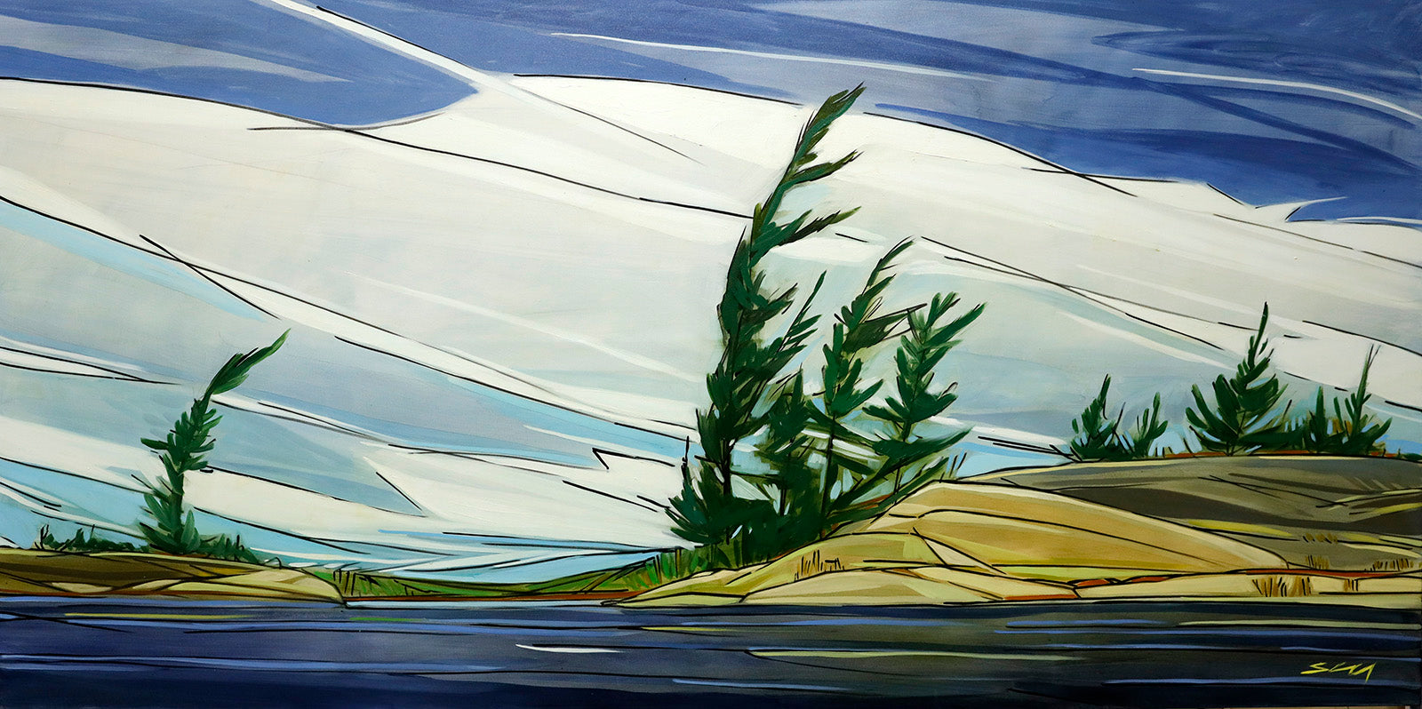 Landscape “Georgian Bay From Kayak” by Shannon Craig – oil on canvas.