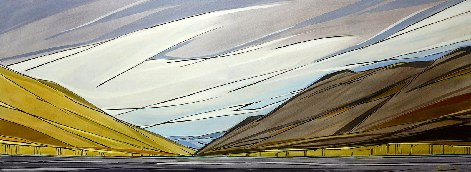 Landscape “Fjord Fall” by Shannon Craig – oil on canvas.