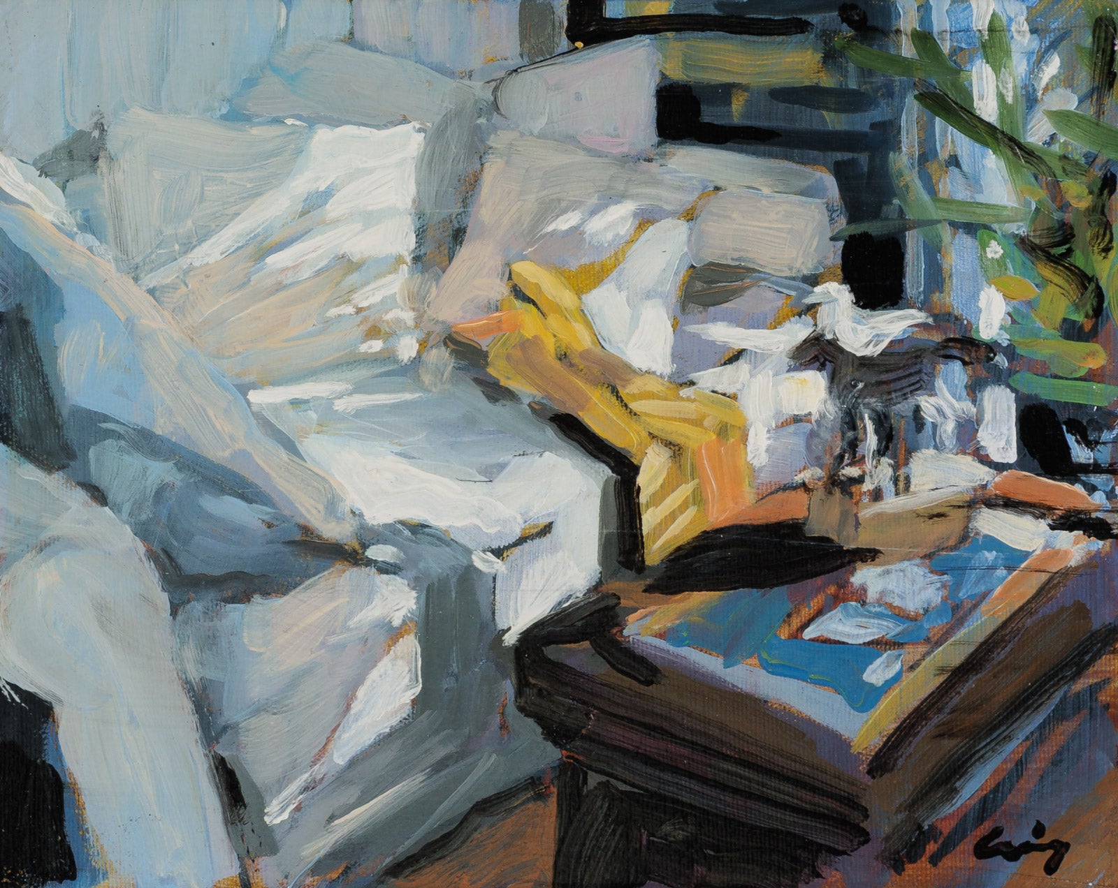 Cozy Chair With Yellow Throw