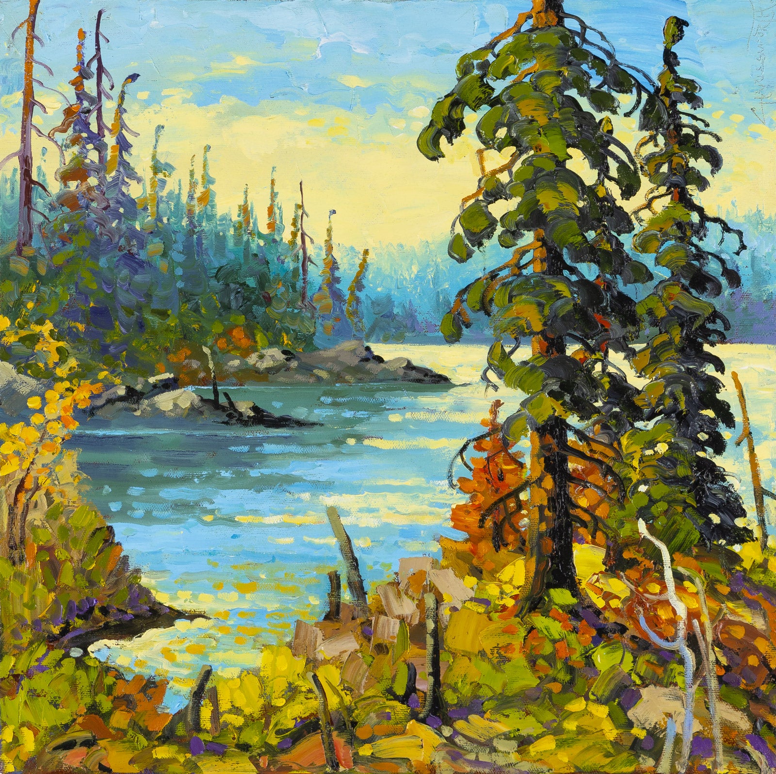 Landscape “Late September Colour” by Rod Charlesworth – oil on canvas.