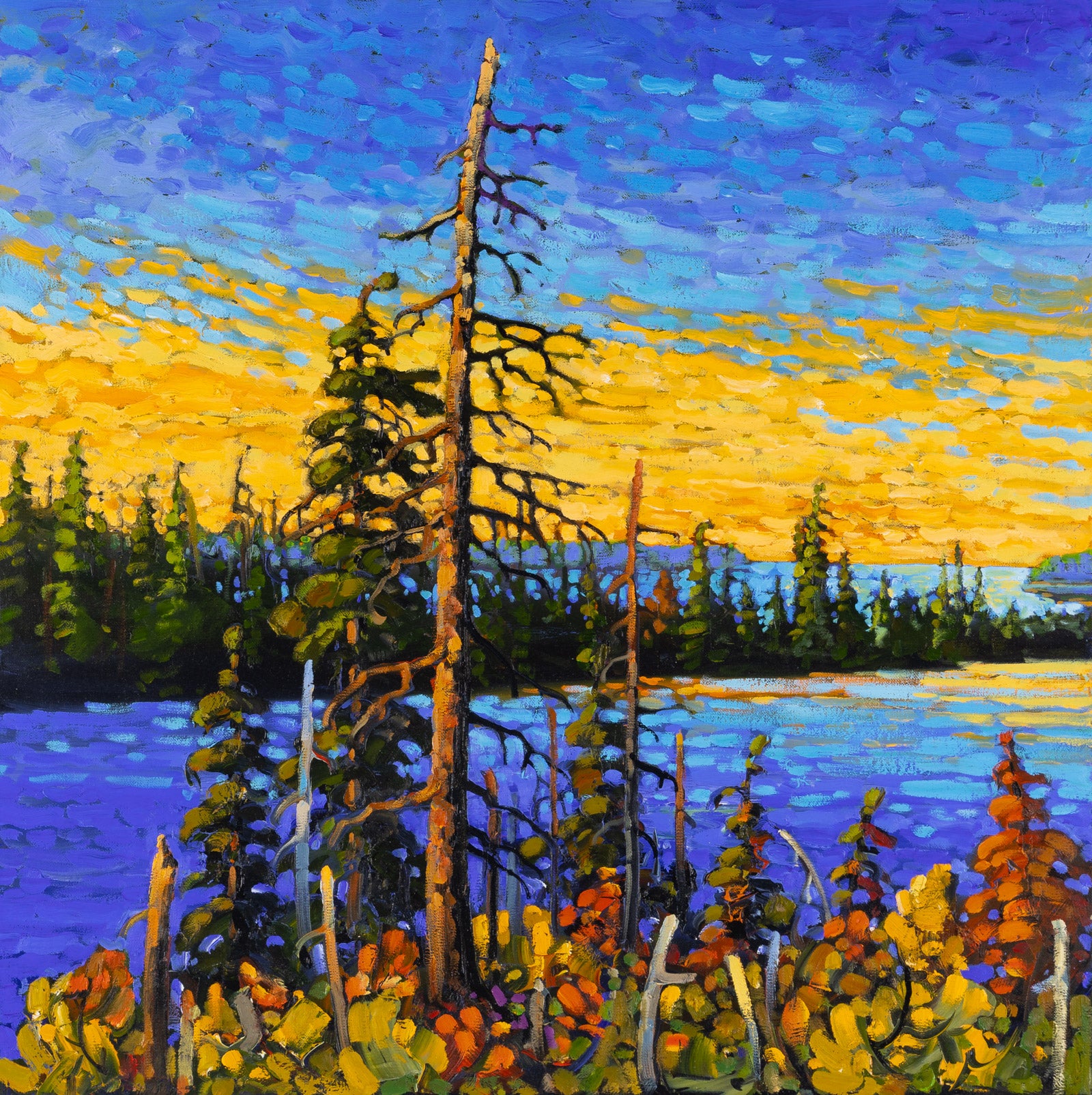 Landscape “The Northern Edge, Ontario” by Rod Charlesworth – oil on canvas.