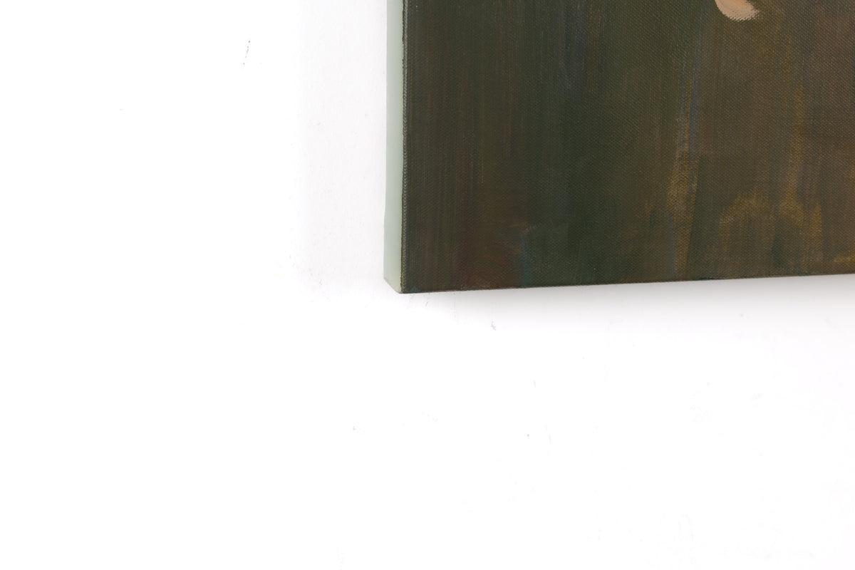 Charles Spratt, "Early Signs Of Winter," detail view, oil on canvas