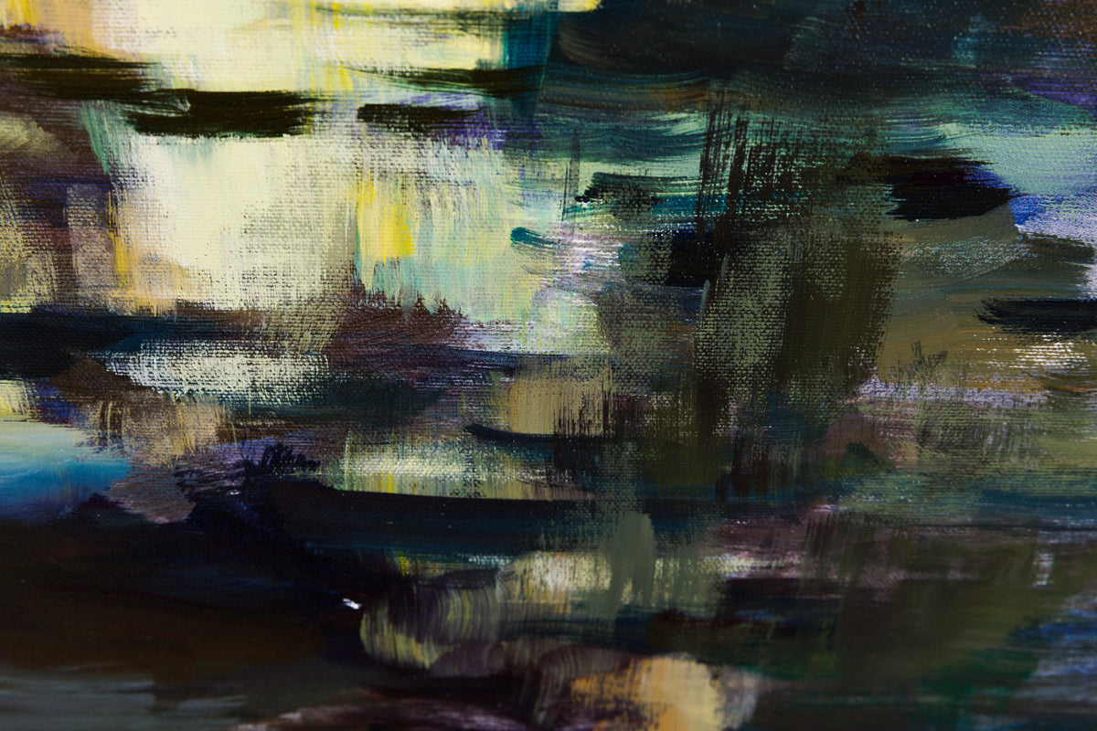 Charles Spratt, "Catch The Light," detail view, oil on canvas