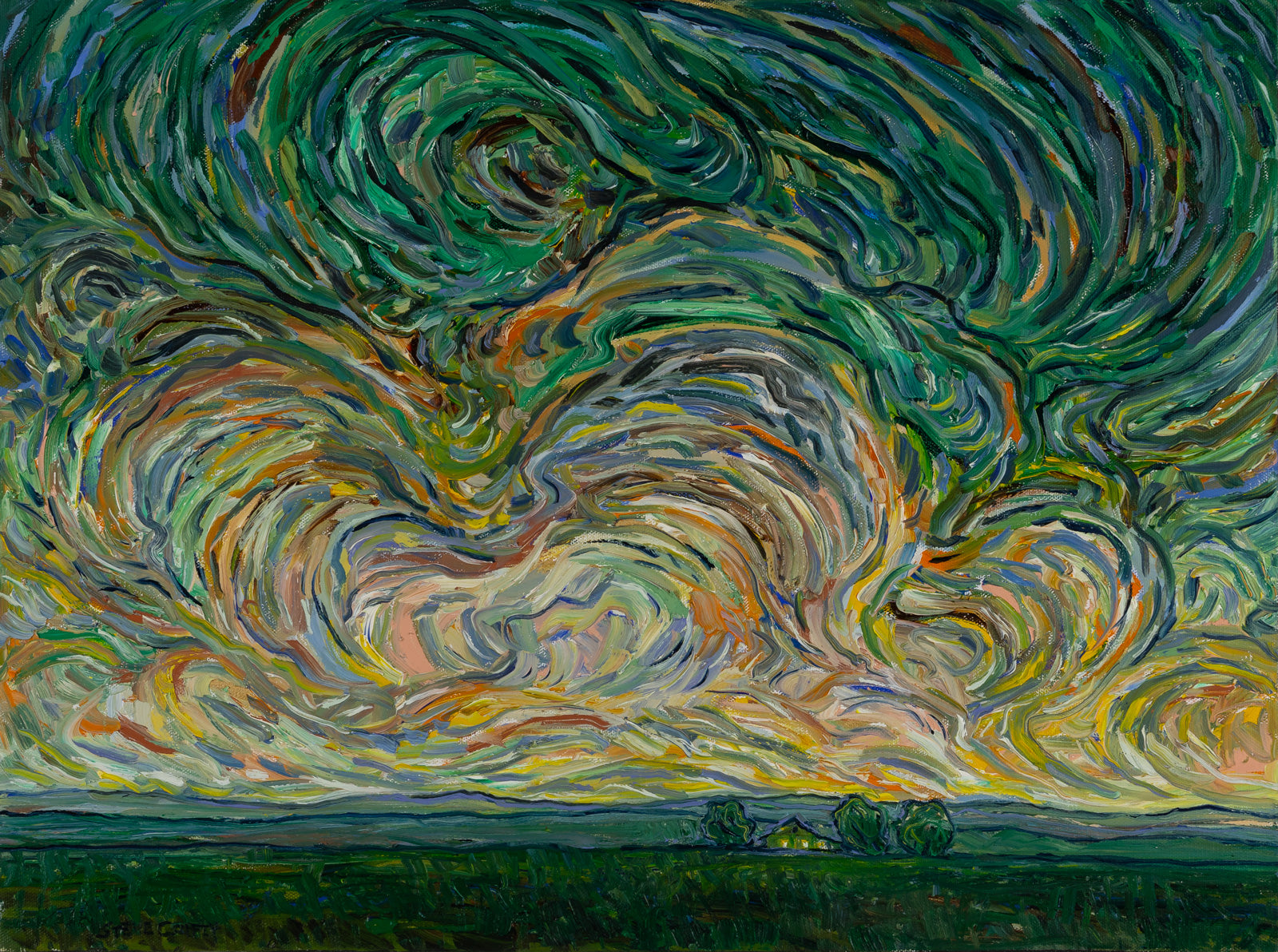 Landscape “Late Swirl” by Steve Coffey – oil on canvas.