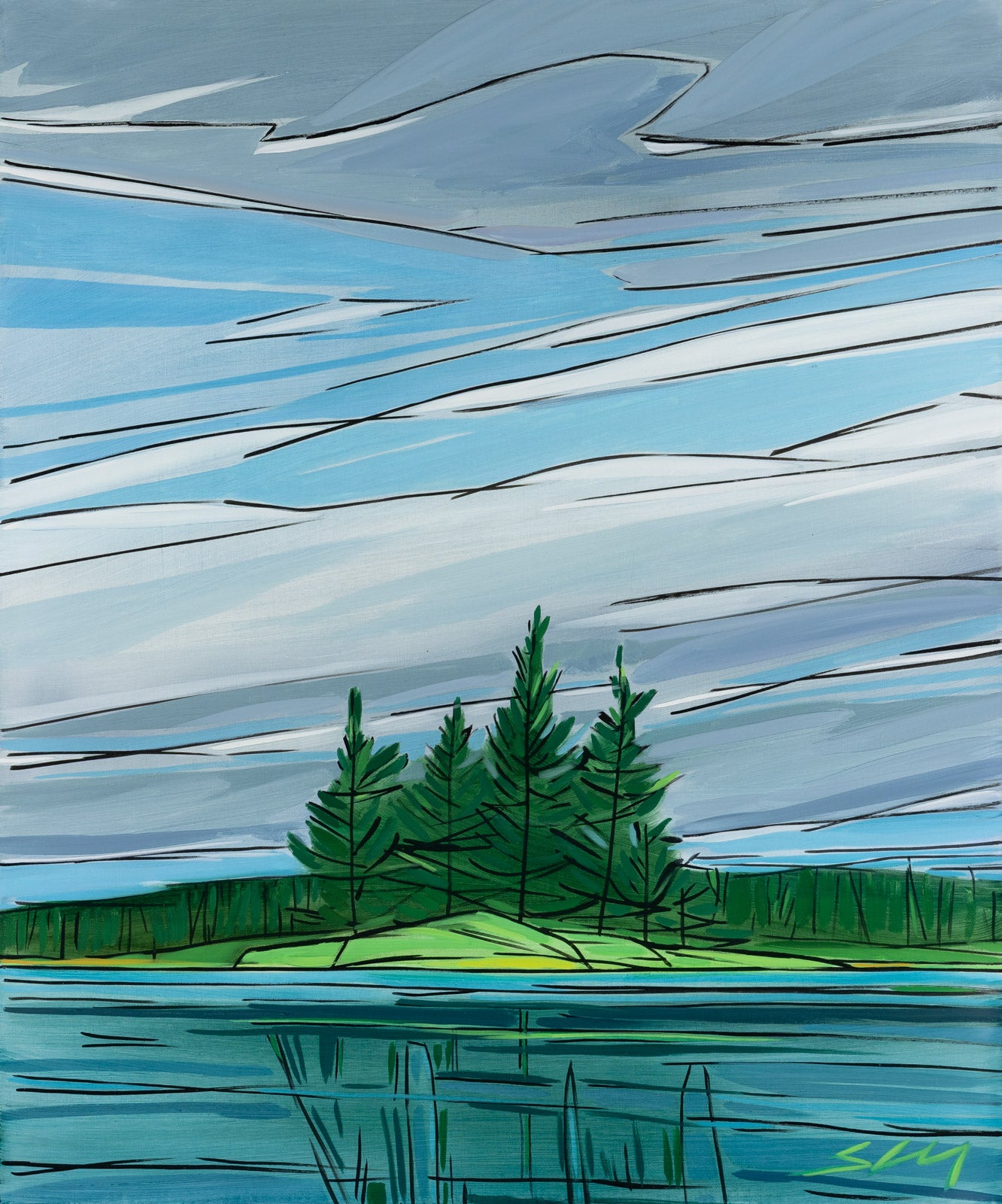 Landscape “Lone Island” by Shannon Craig – oil on canvas.