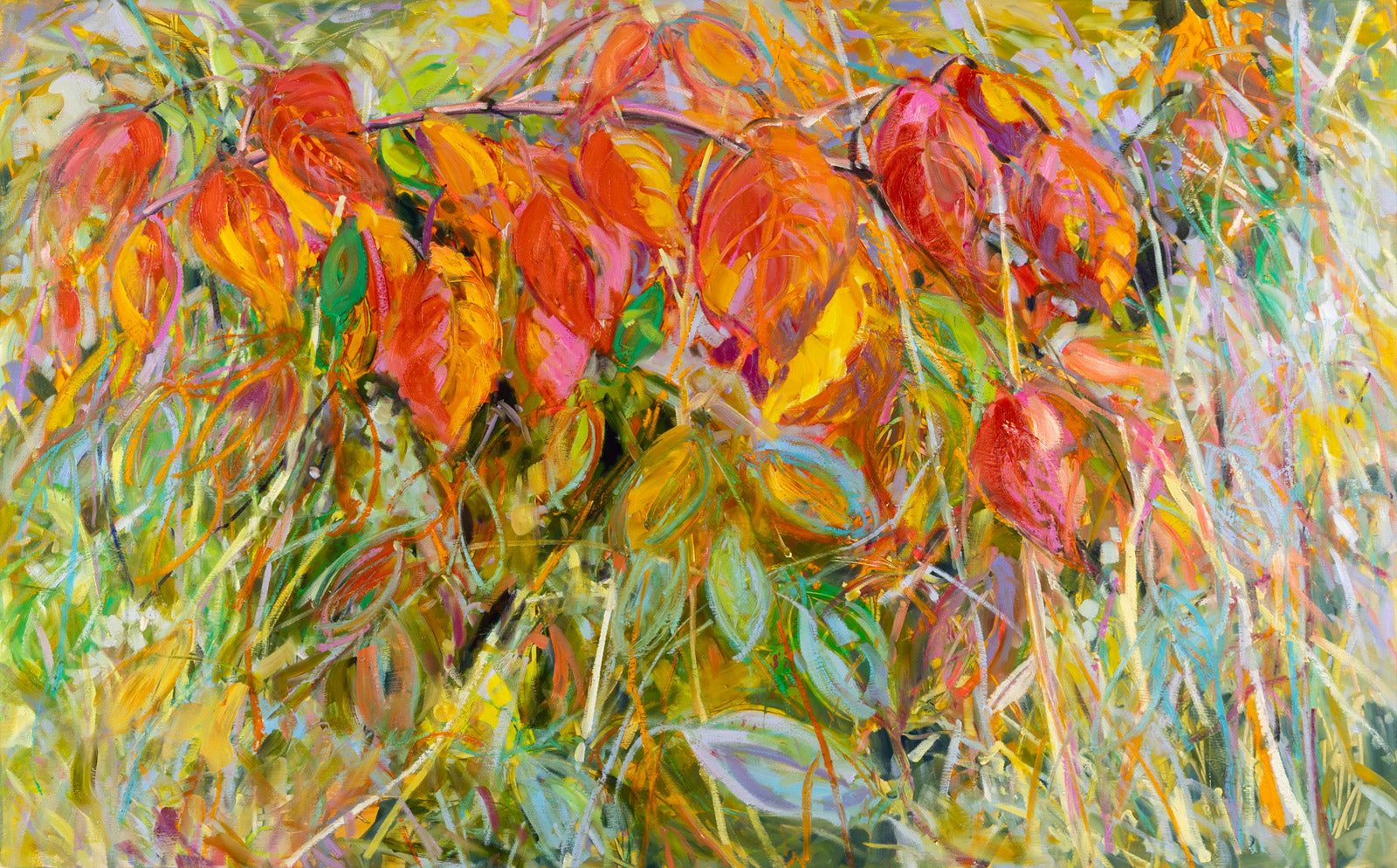 Nature “Weaving Warmth” by Sheila Davis – oil on panel.