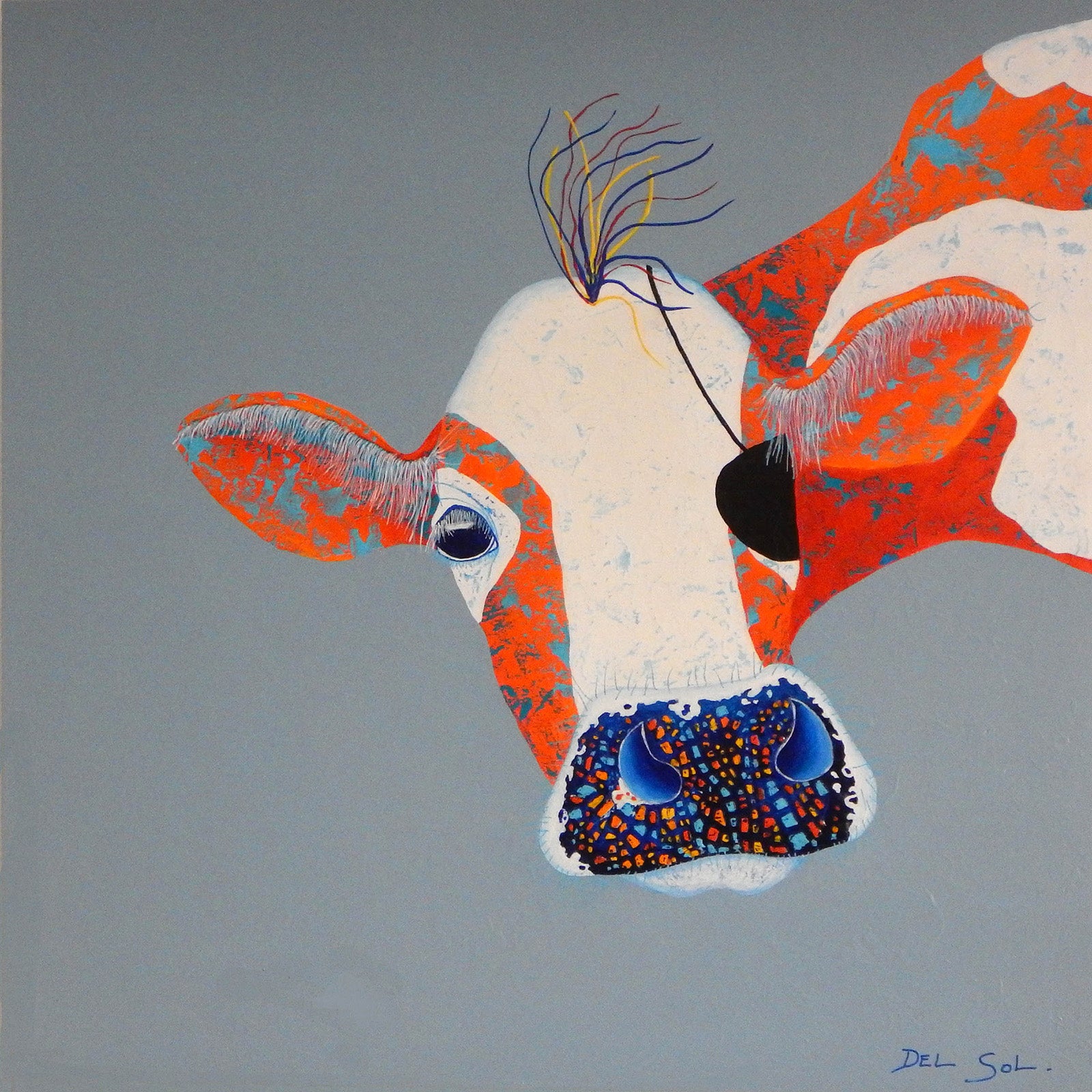 Animals “Ahoy” by Cristina Del Sol – mixed media on panel.
