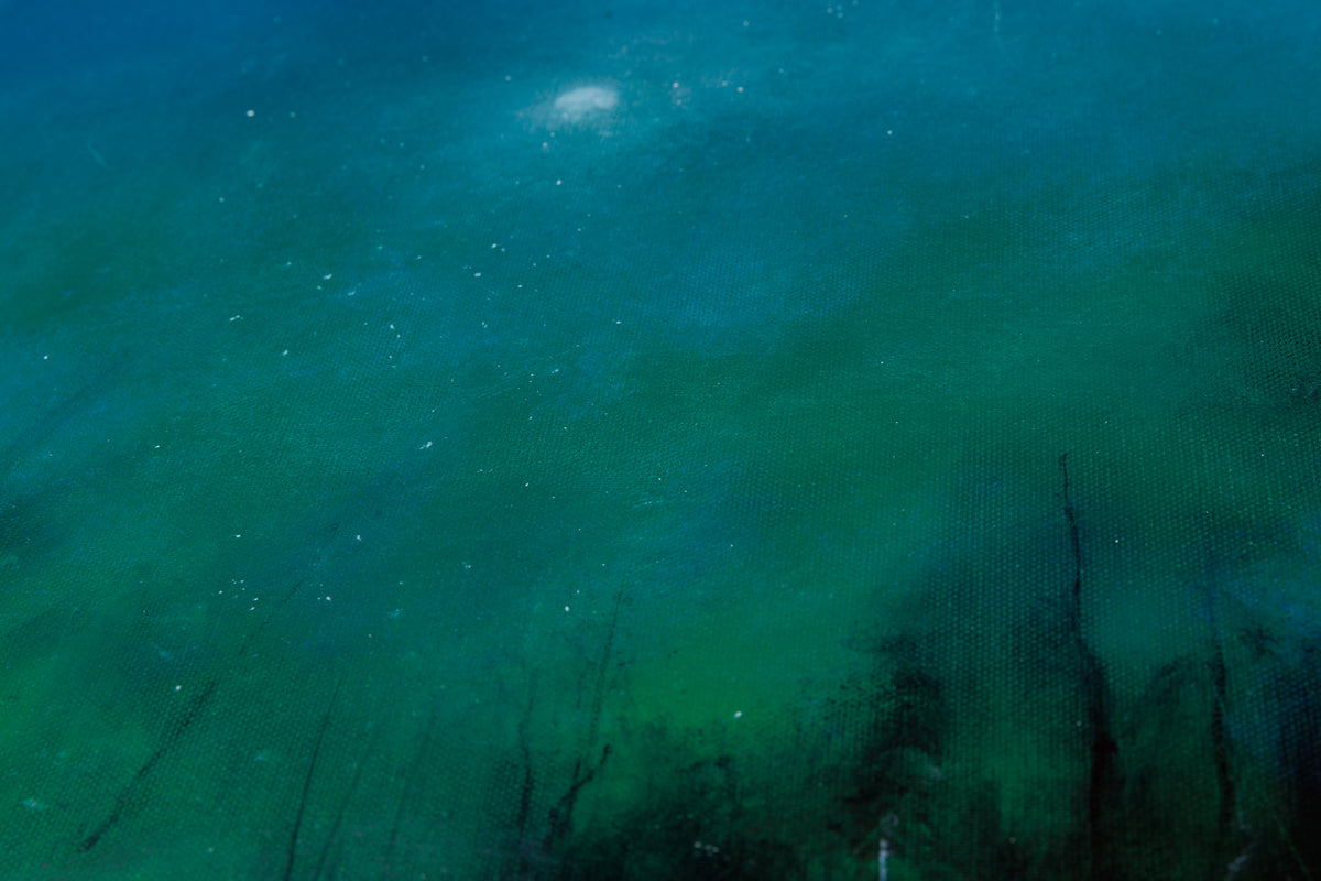 David Lidbetter, "Nocturne in Green & Blue," detail 2, oil on canvas