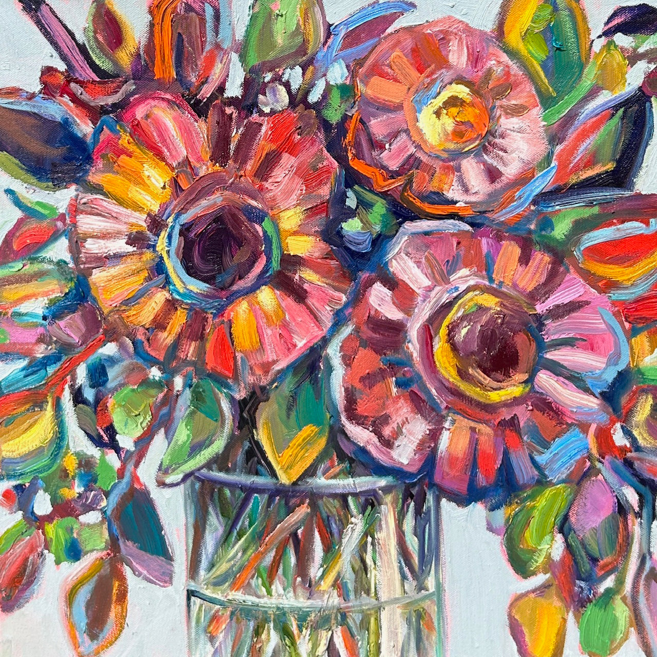 Floral “Prosper” by Vanessa Drew – oil on canvas.