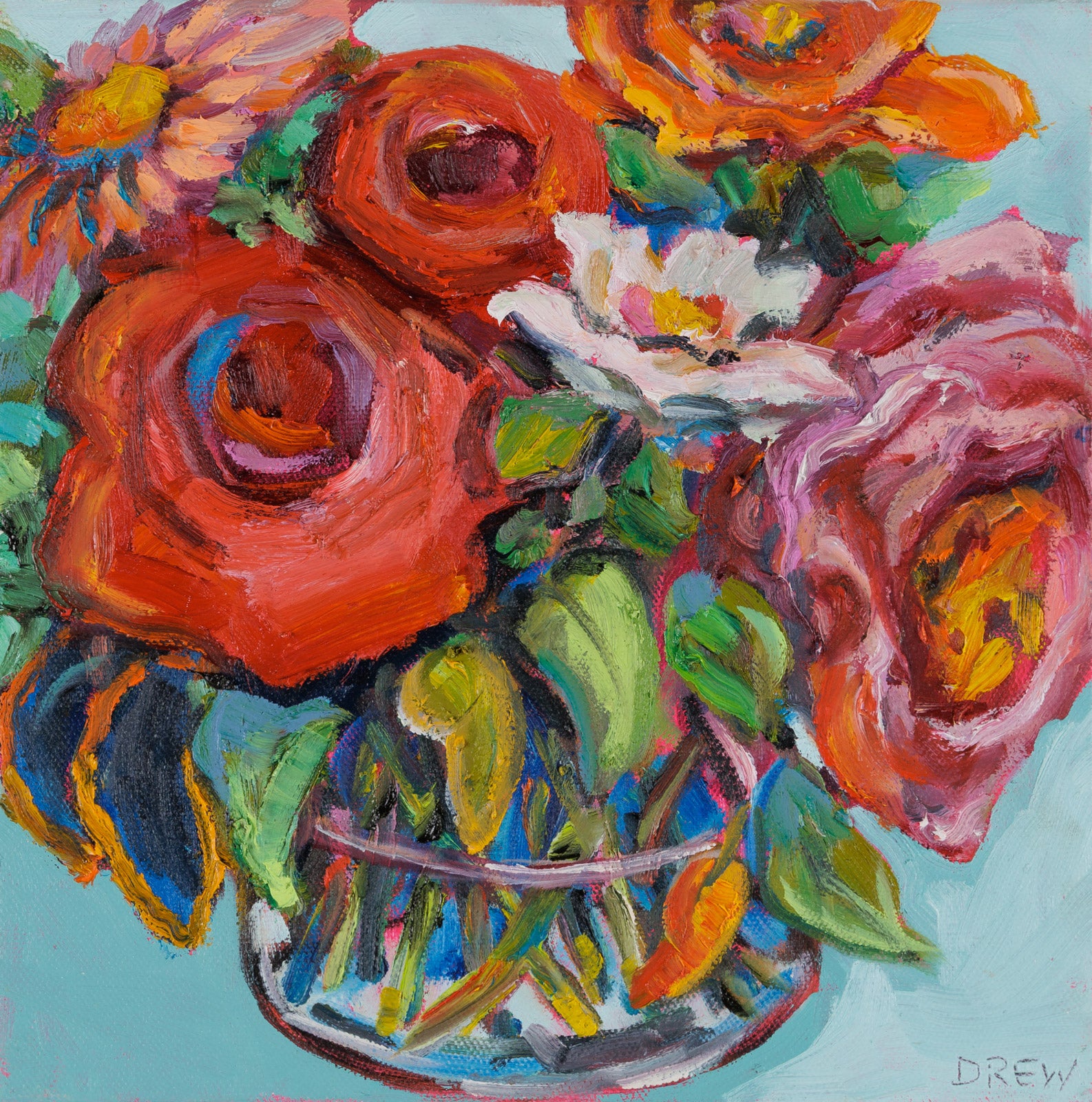 Social by Vanessa Drew - Floral, Oil on Canvas