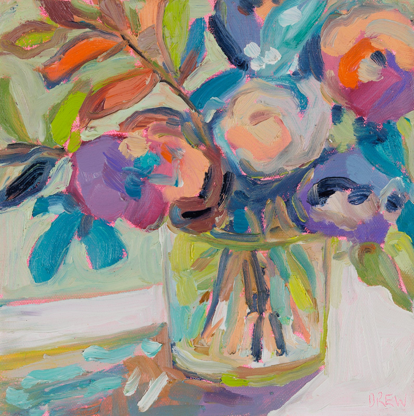 Whisper by Vanessa Drew - Floral, Oil on Canvas