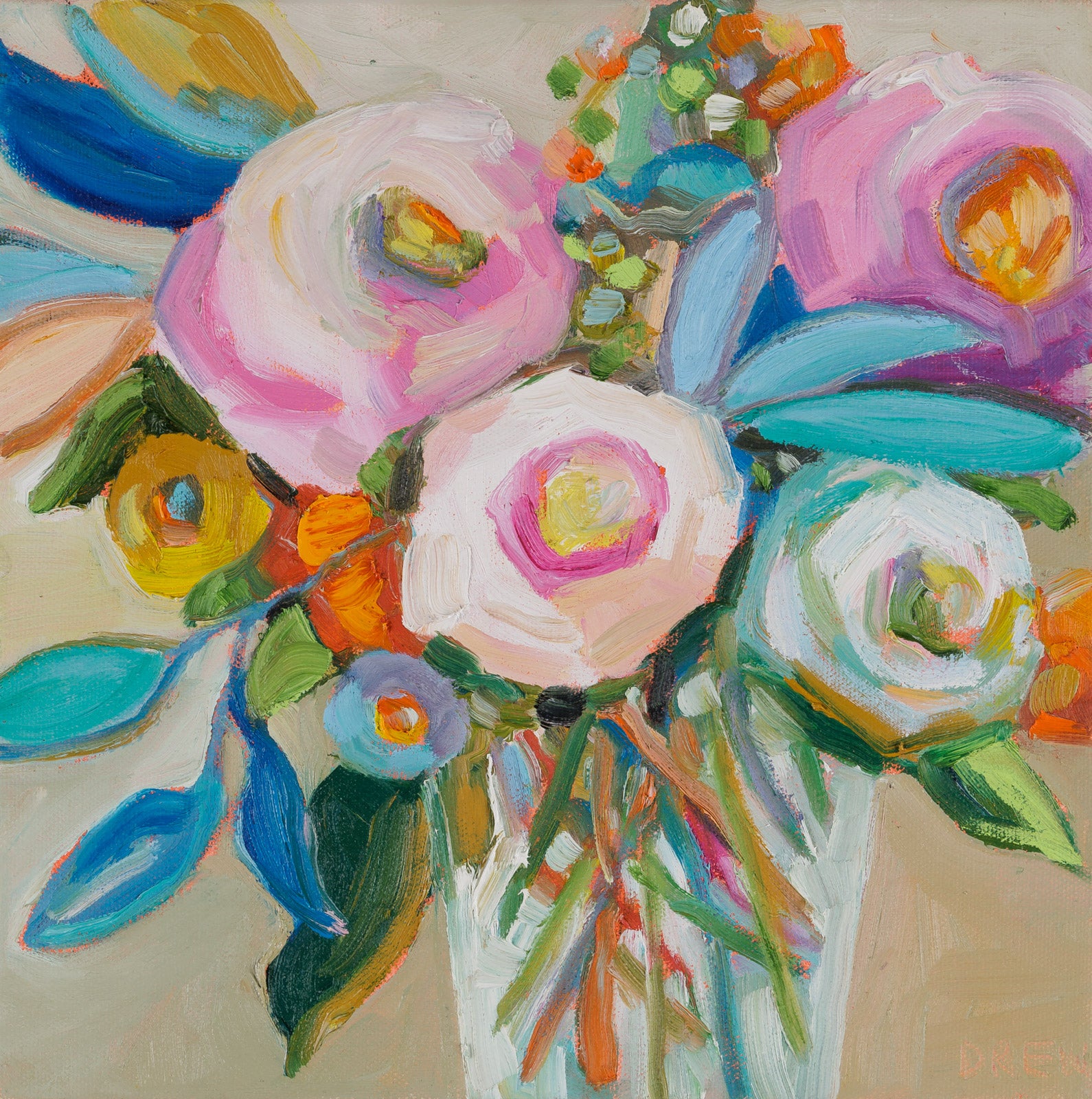 Melody by Vanessa Drew - Floral, Oil on Canvas