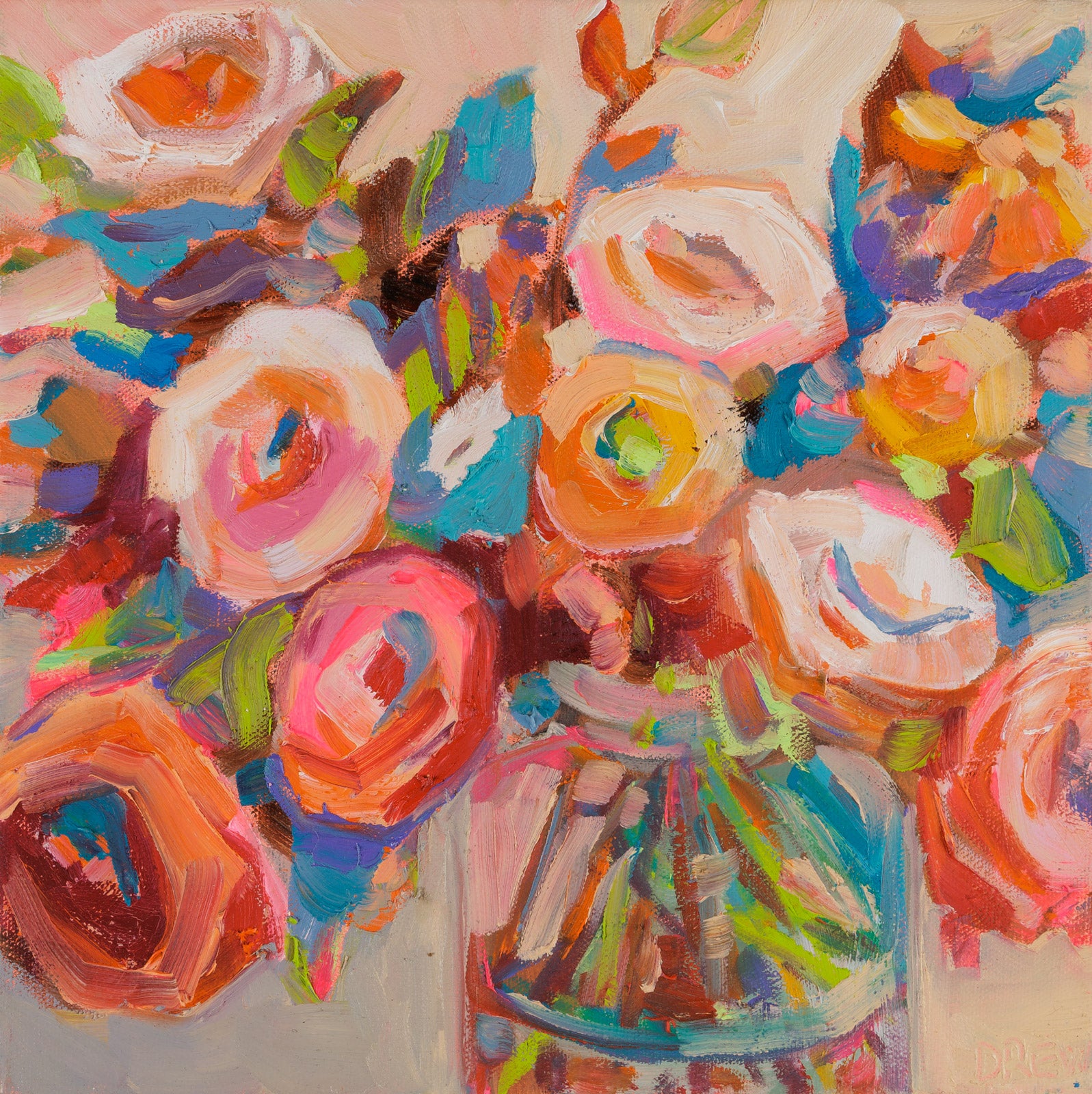 Glow by Vanessa Drew - Floral, Oil on Canvas