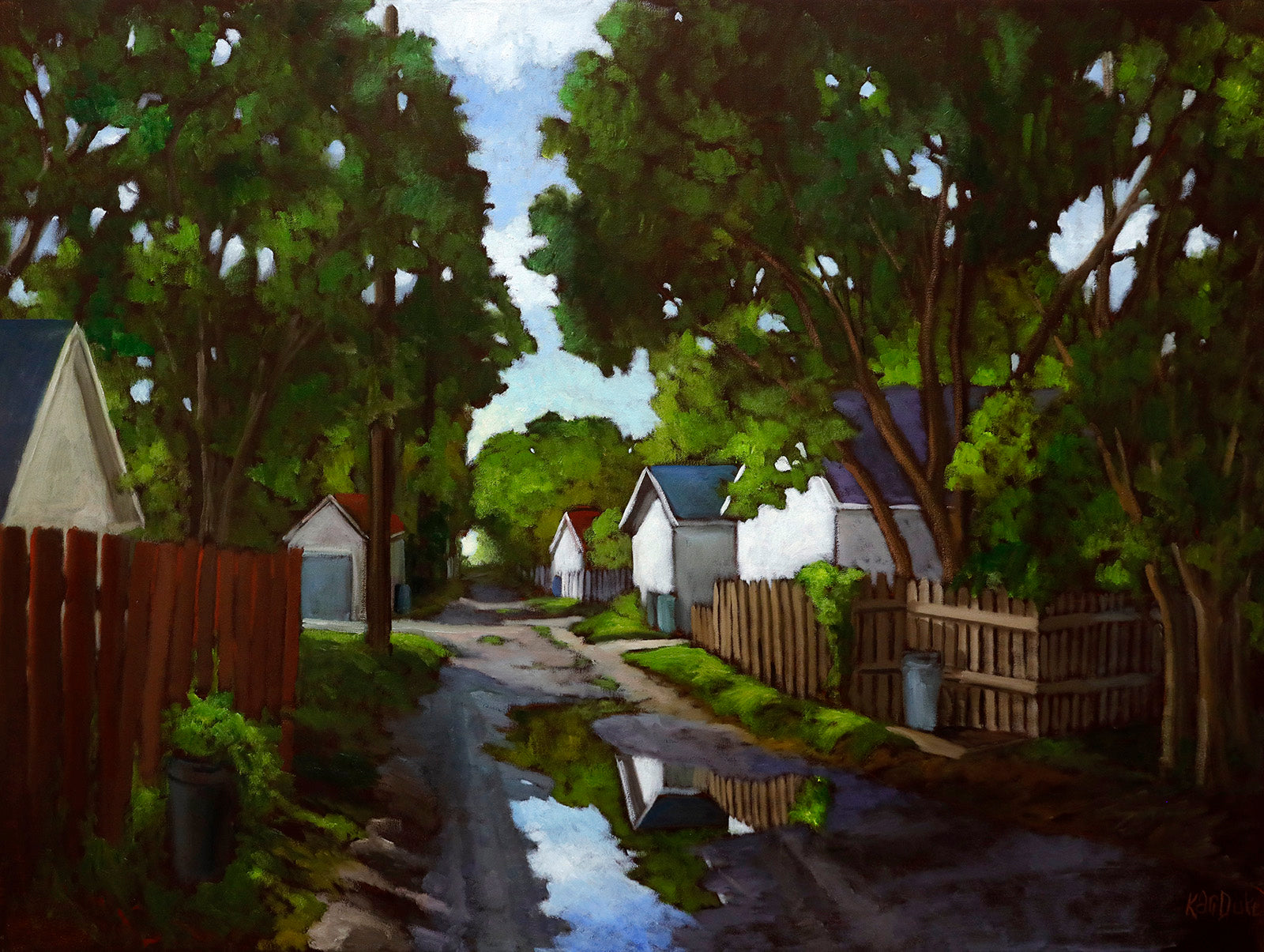 Cityscape “A Beautiful Morning” by Kari Duke – oil on canvas.
