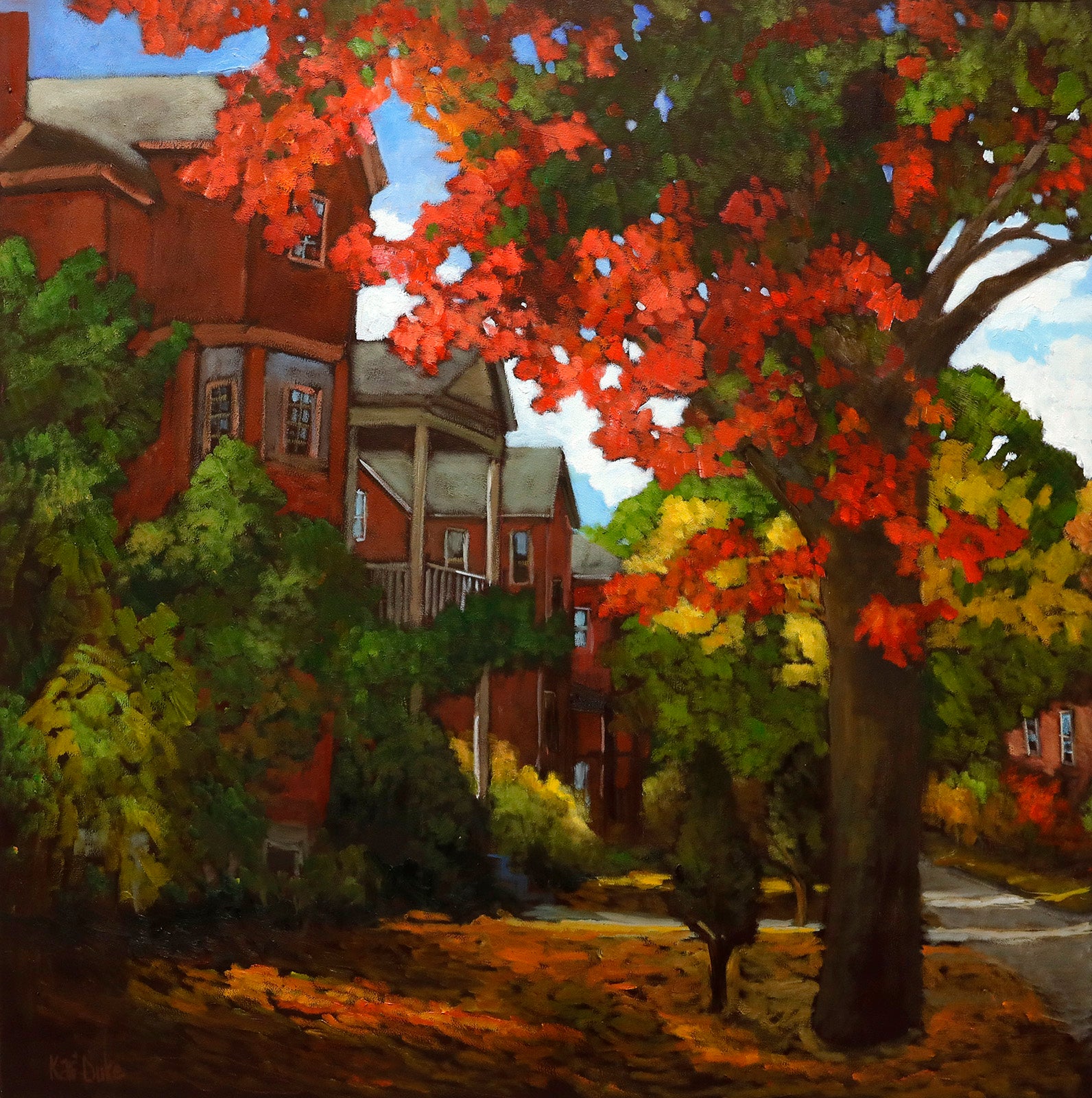 Cityscape “Capitol City Colours” by Kari Duke – oil on canvas.