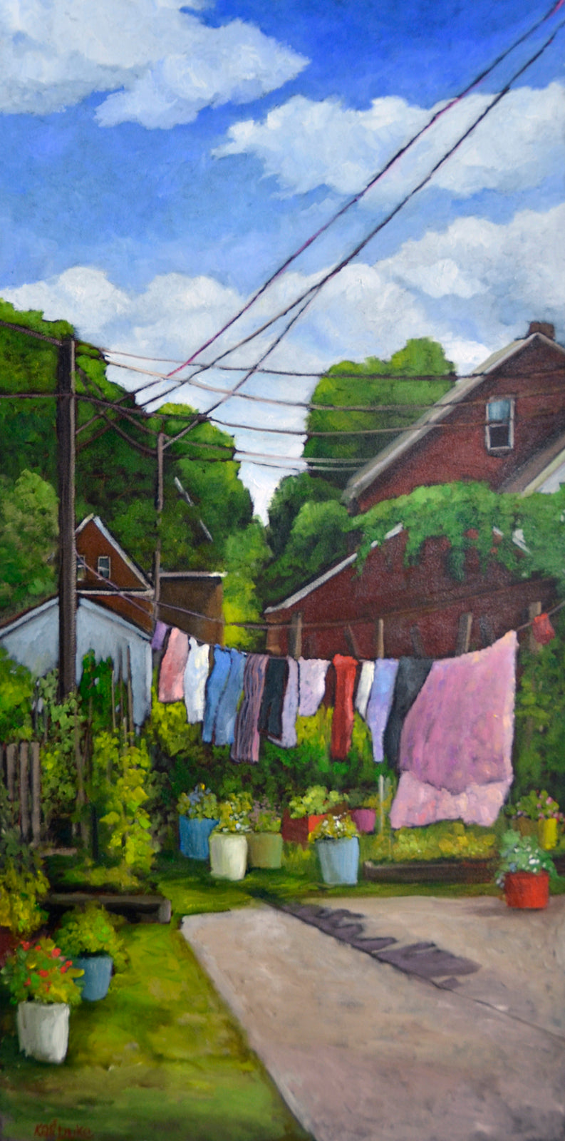 Cityscape “Centretown Laundry” by Kari Duke – oil on canvas.