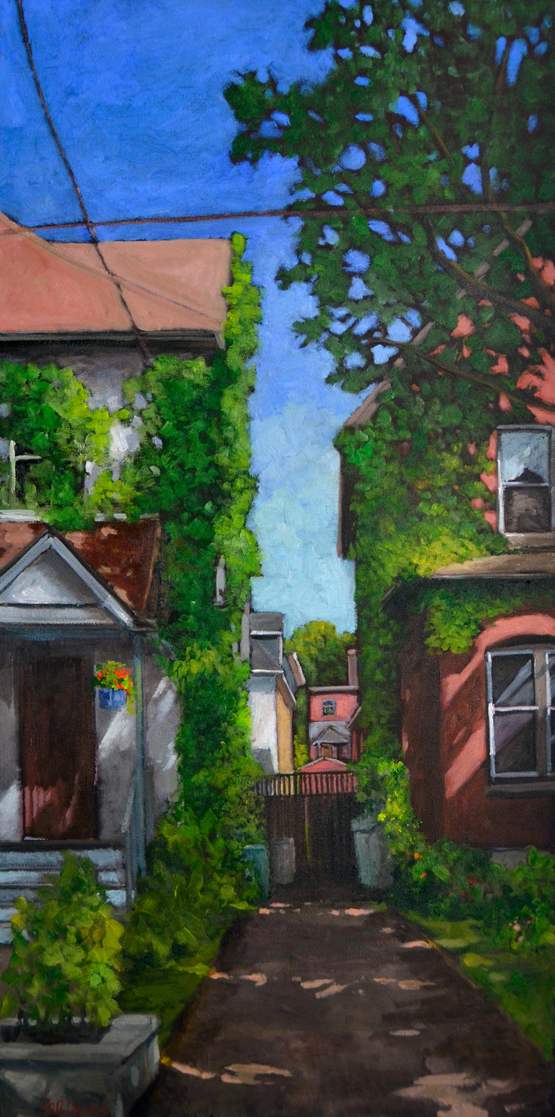 Cityscape “McLaren Street” by Kari Duke – oil on canvas.