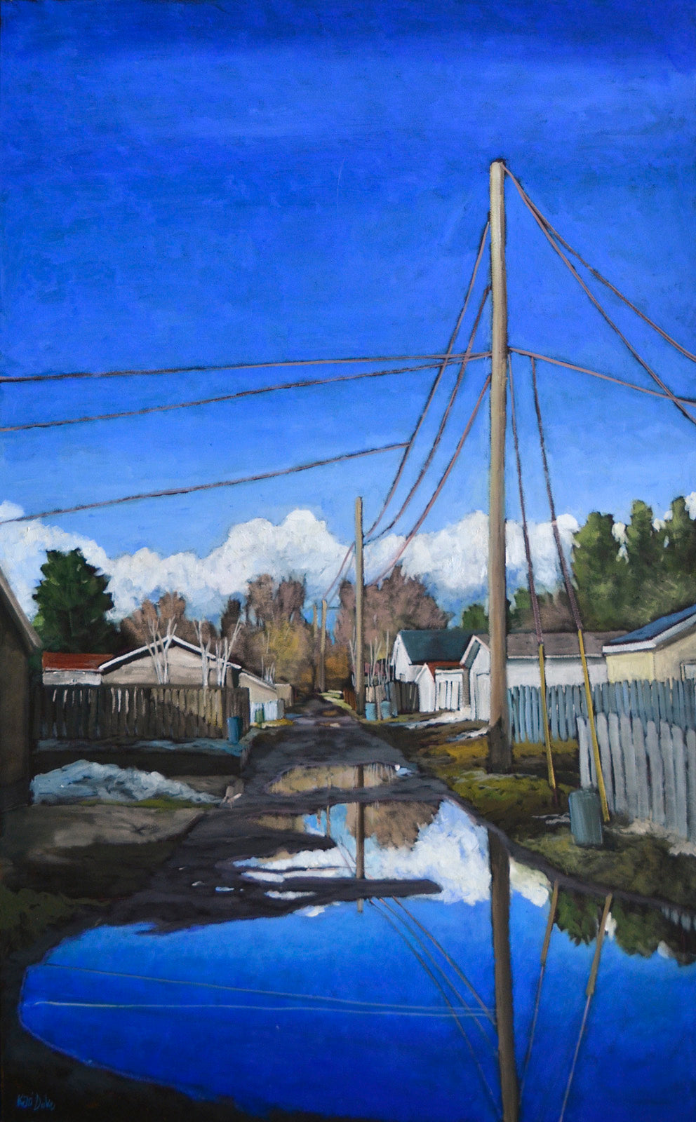 Cityscape “The Cloud Bank” by Kari Duke – oil on canvas.