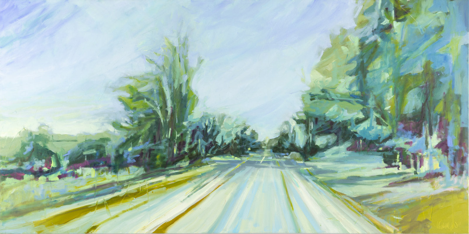 Landscape “English Greens” by Niki Economo – oil on canvas.