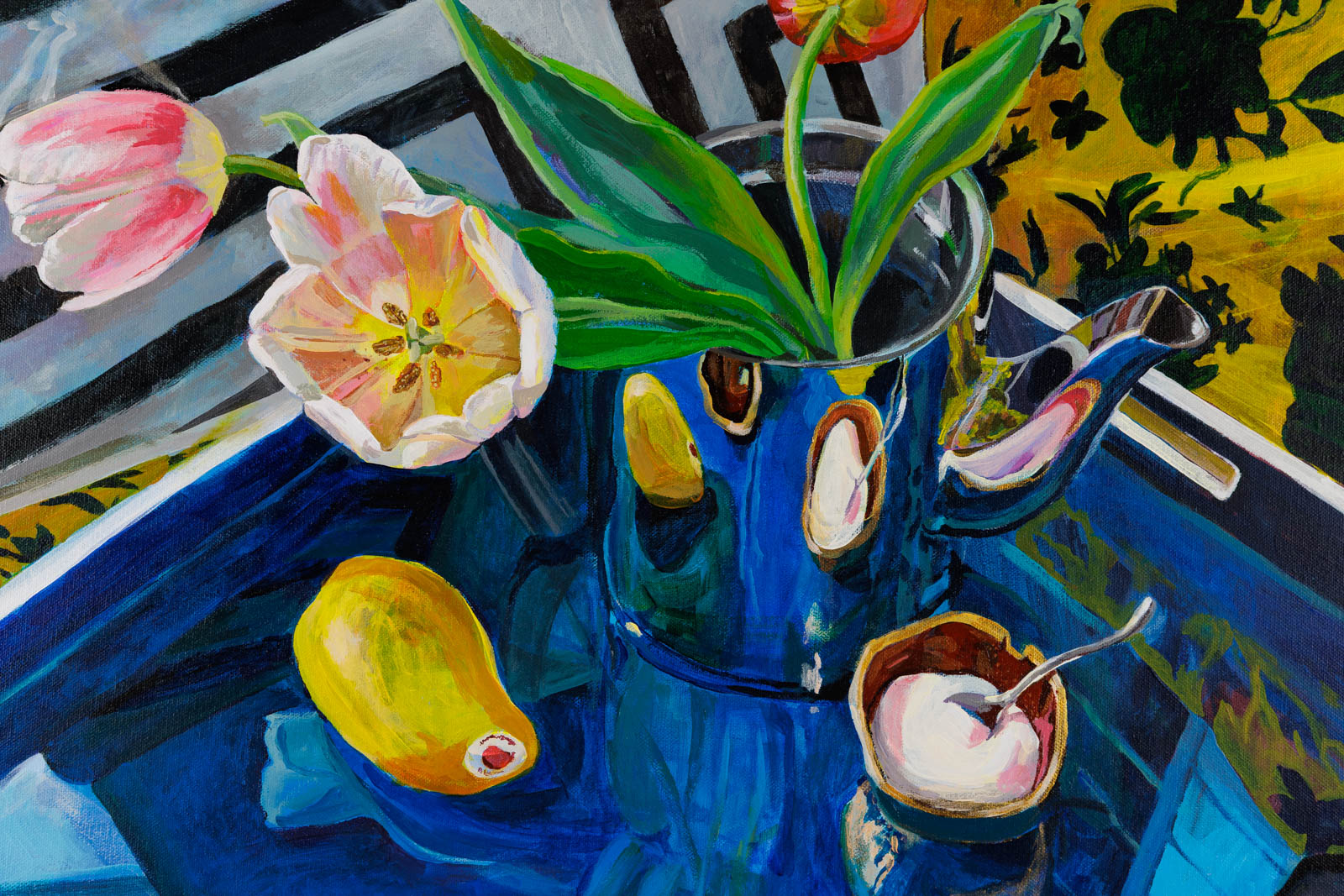 Still Life On Blue Tray