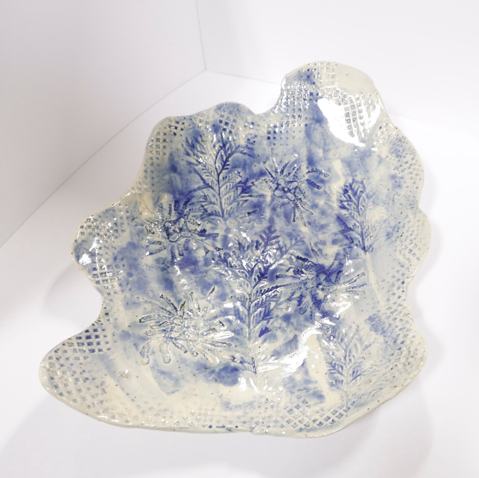 Sculpture “Blue Spider Lily Plate” by Dina Egar.