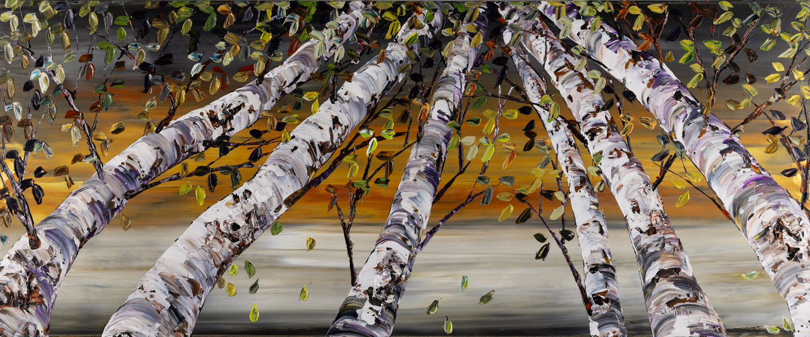 Nature “Looking Up Grey 182482” by Maya Eventov – acrylic on canvas.