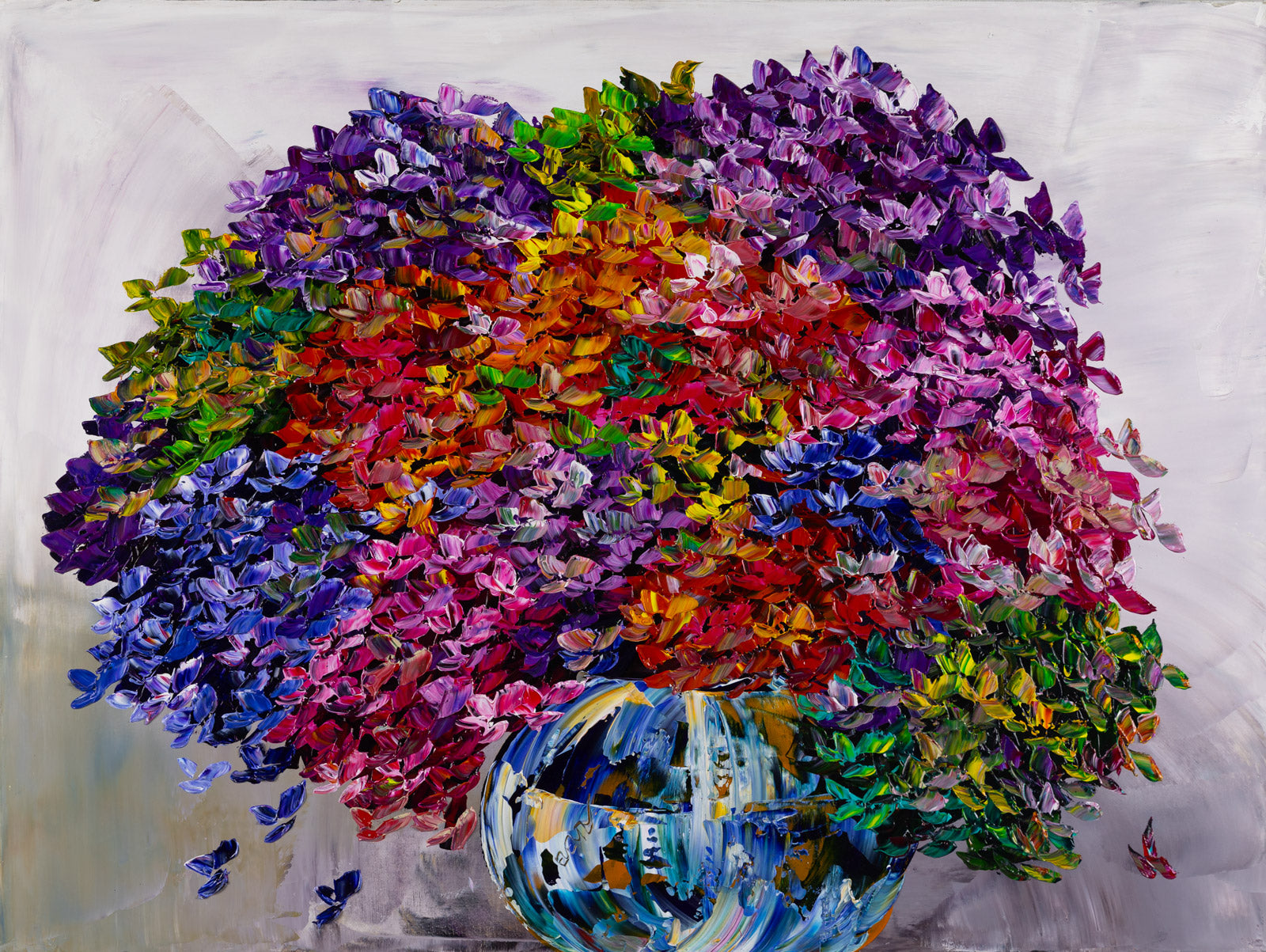 Floral “Hydrangea 190226” by Maya Eventov – acrylic on canvas.