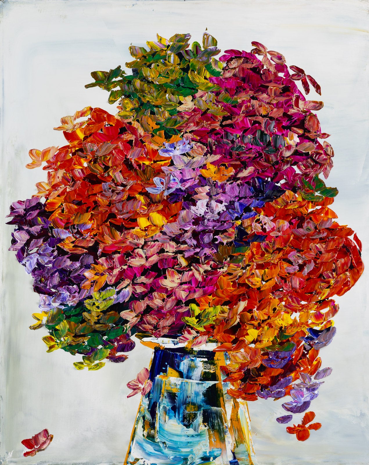 Floral “Hydrangea 192404” by Maya Eventov – acrylic on canvas.