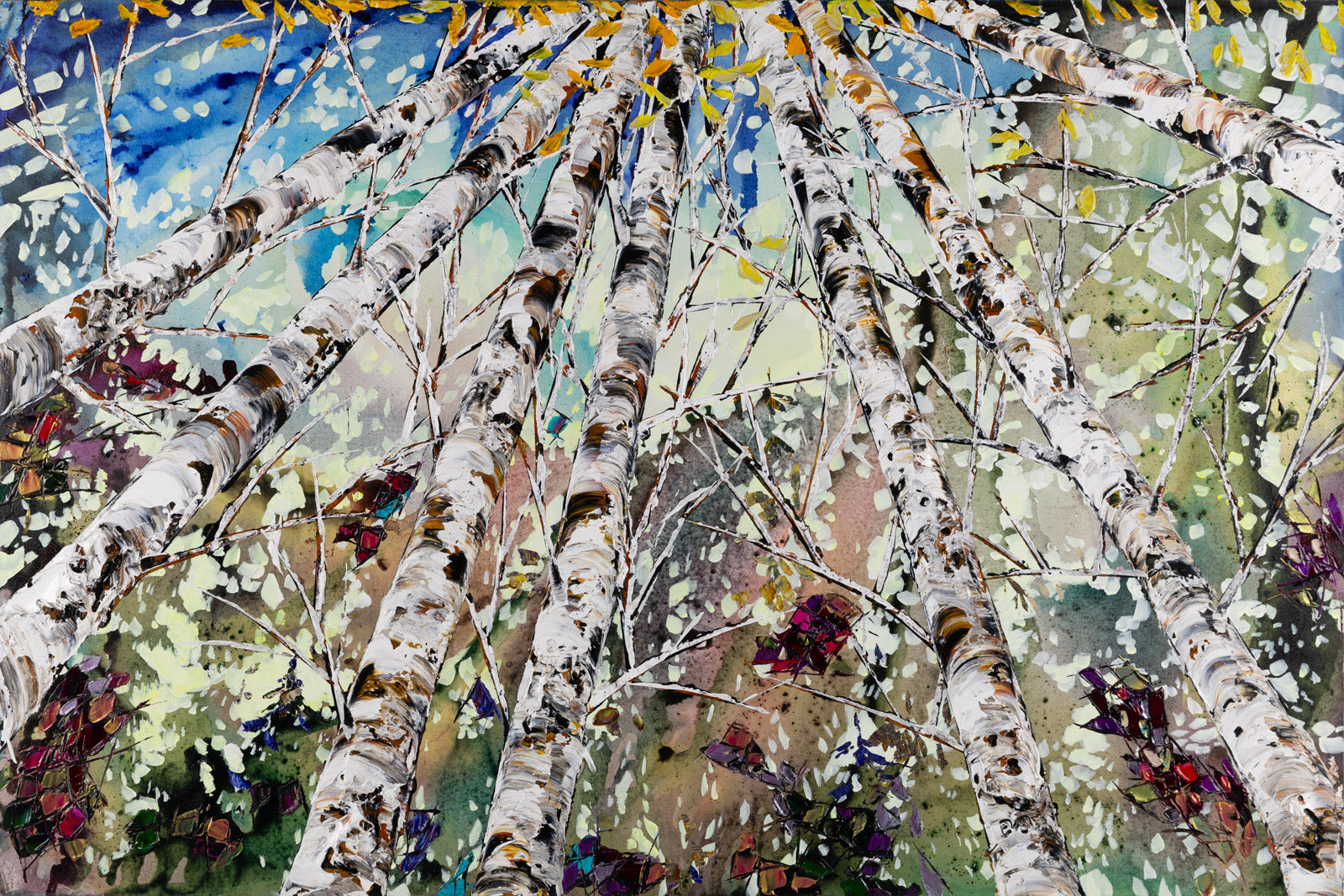 Landscape “Day Birch 189731” by Maya Eventov – acrylic on canvas.