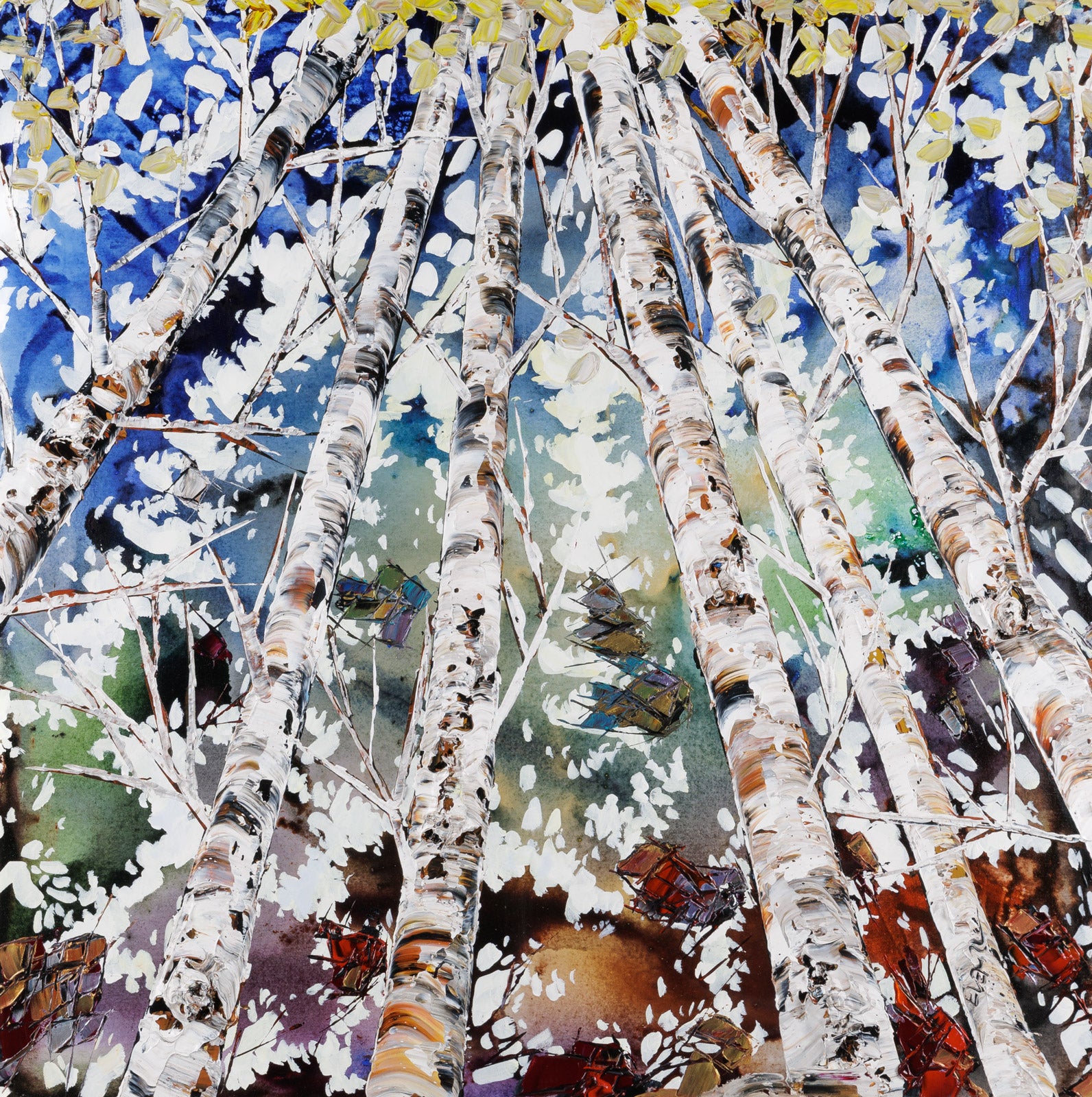 Nature “Looking Up 190481” by Maya Eventov – acrylic on canvas.