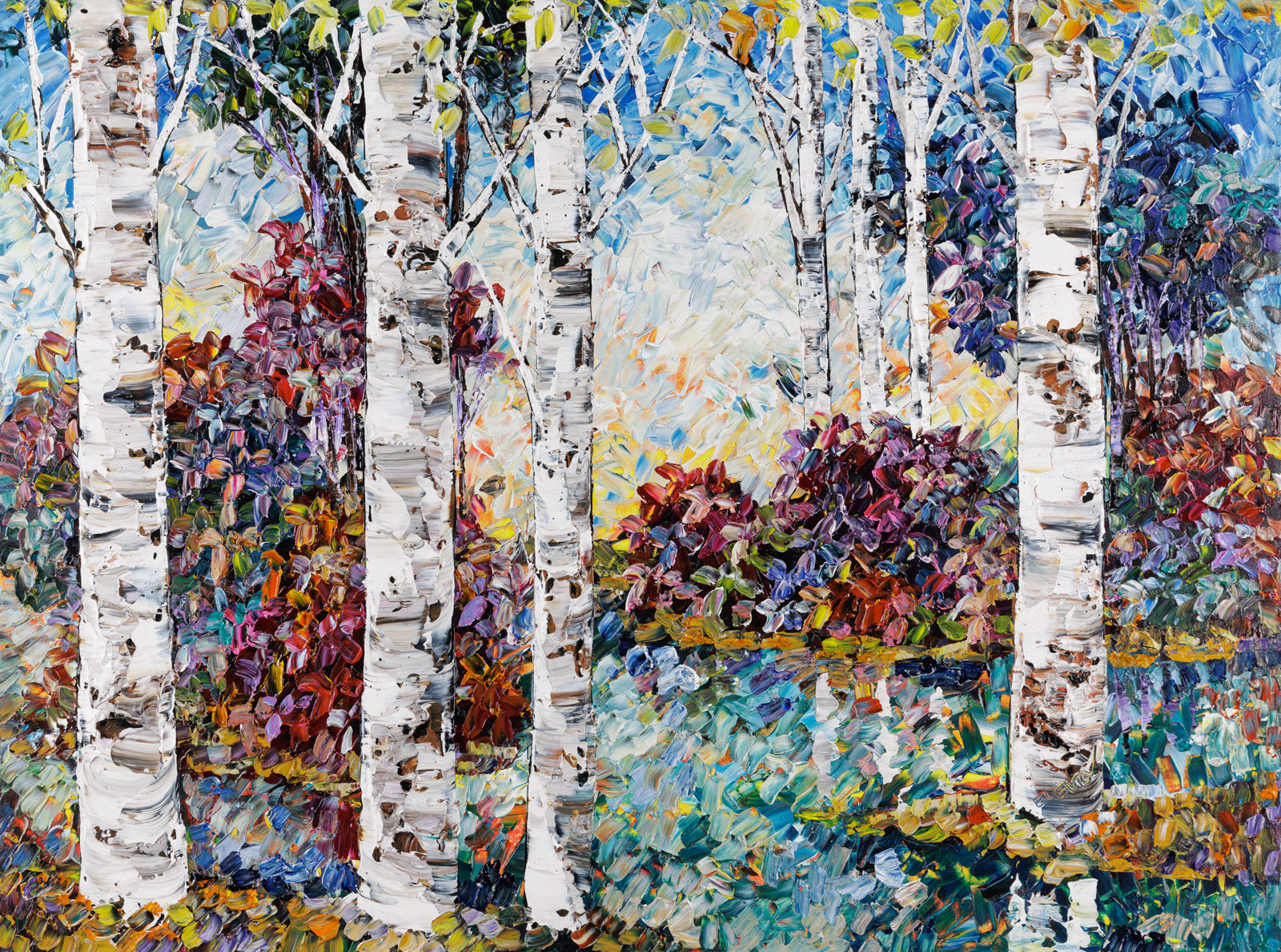 Landscape “Birch 192281” by Maya Eventov – acrylic on canvas.