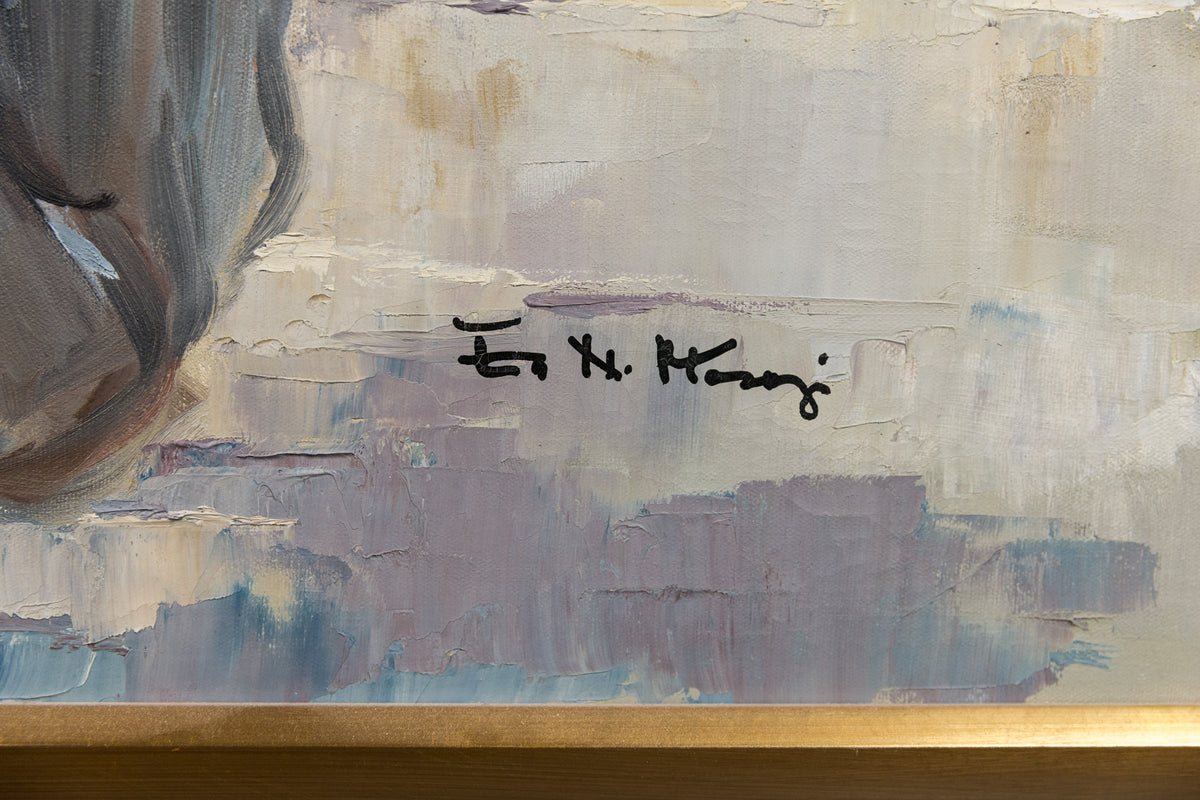 Eva Mosonyi, "Rosemere Quebec 1989," detail view, oil on canvas