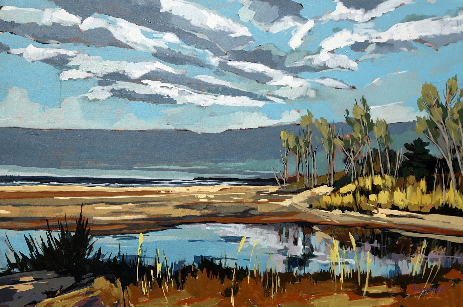 Landscape “Last Days Of Autumn” by Megan Fitzgerald – acrylic on canvas.