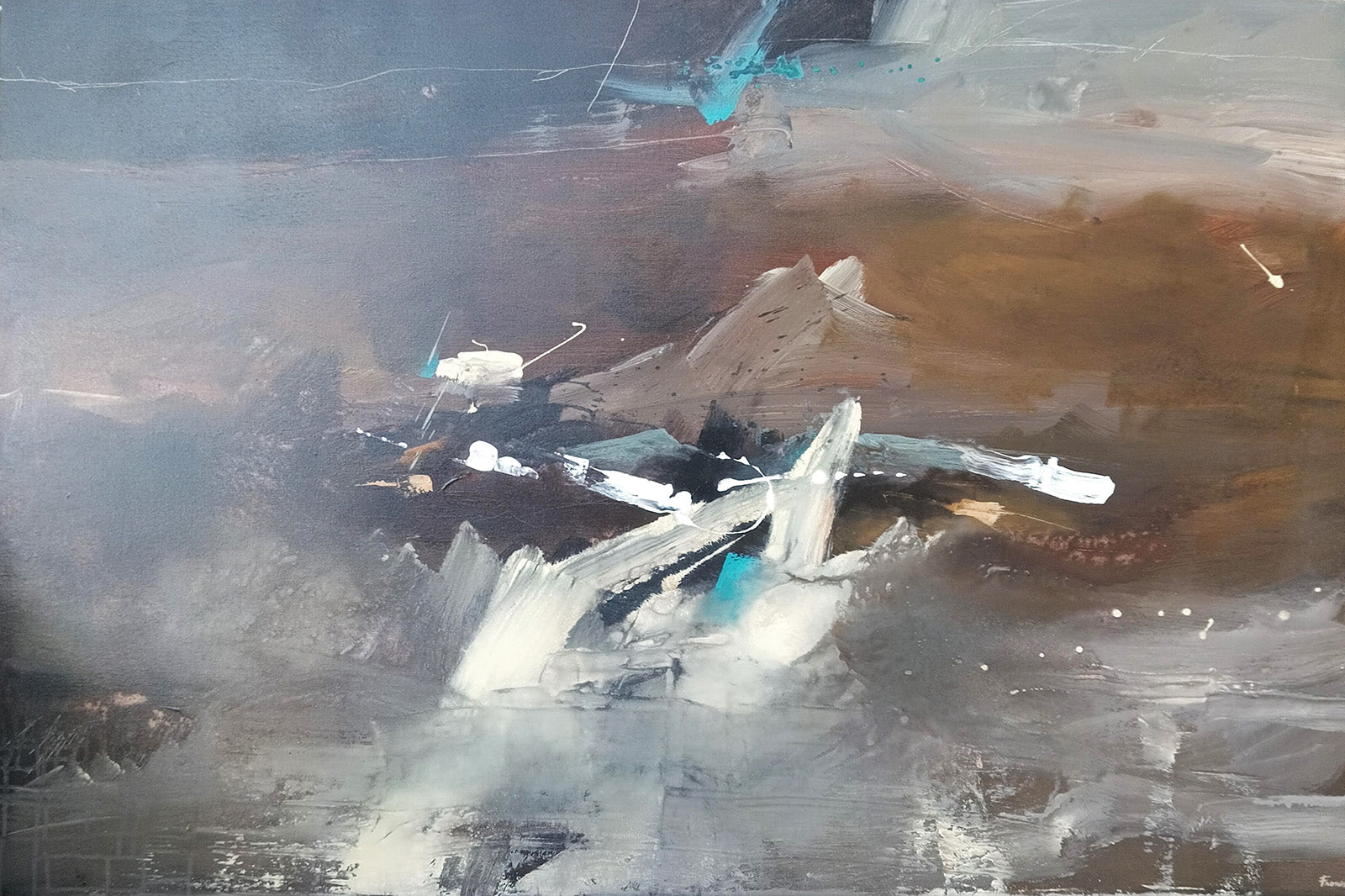 Abstracts “Crossing Boundaries #3” by Hugo Frones – oil on canvas.