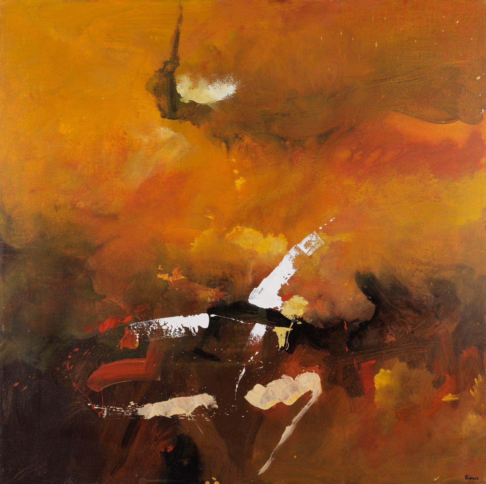 Abstracts “Rituals #1” by Hugo Frones – oil on canvas.