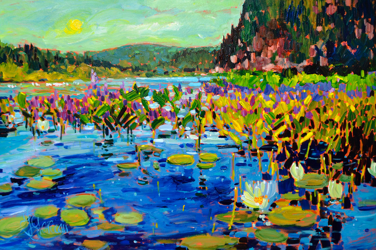 Floral “Immortalite” by Lynn Garceau – acrylic on canvas.