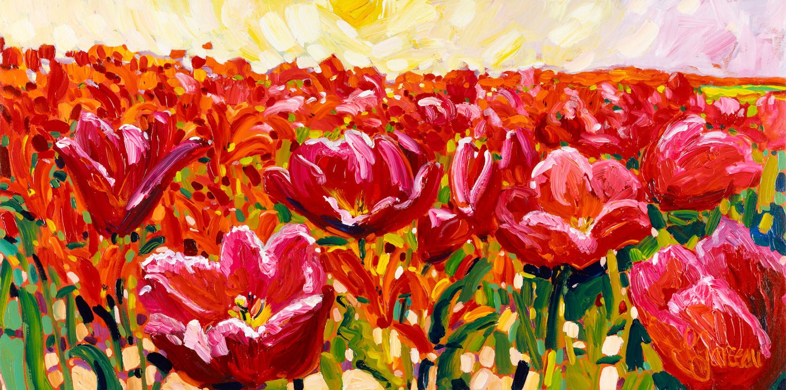 Floral “Dee Jay Parrot” by Lynn Garceau – acrylic on canvas.