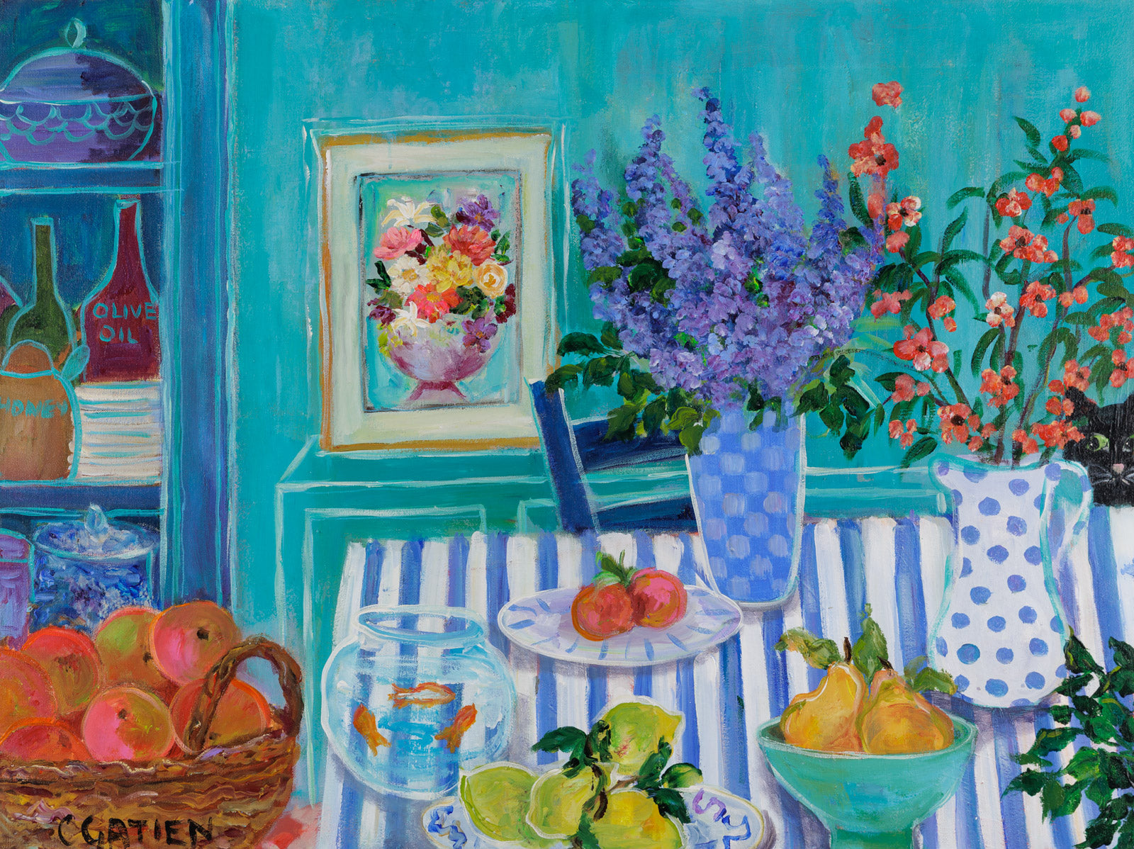 Interiors “A Fine Balance” by Cynthia Gatien – acrylic on canvas.