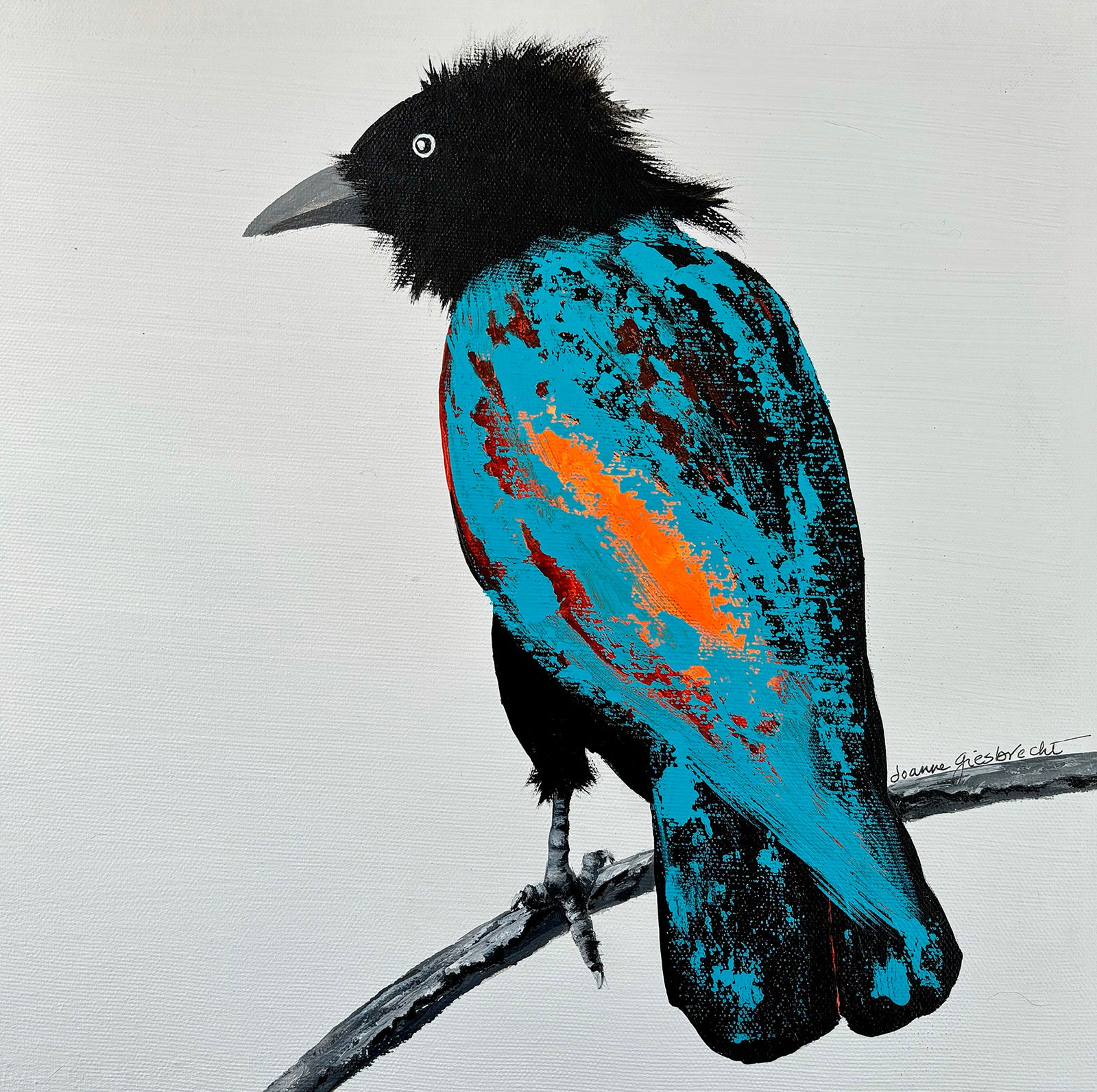Birds “Birds Of A Feather #205” by Joanne Giesbrecht – acrylic on canvas.