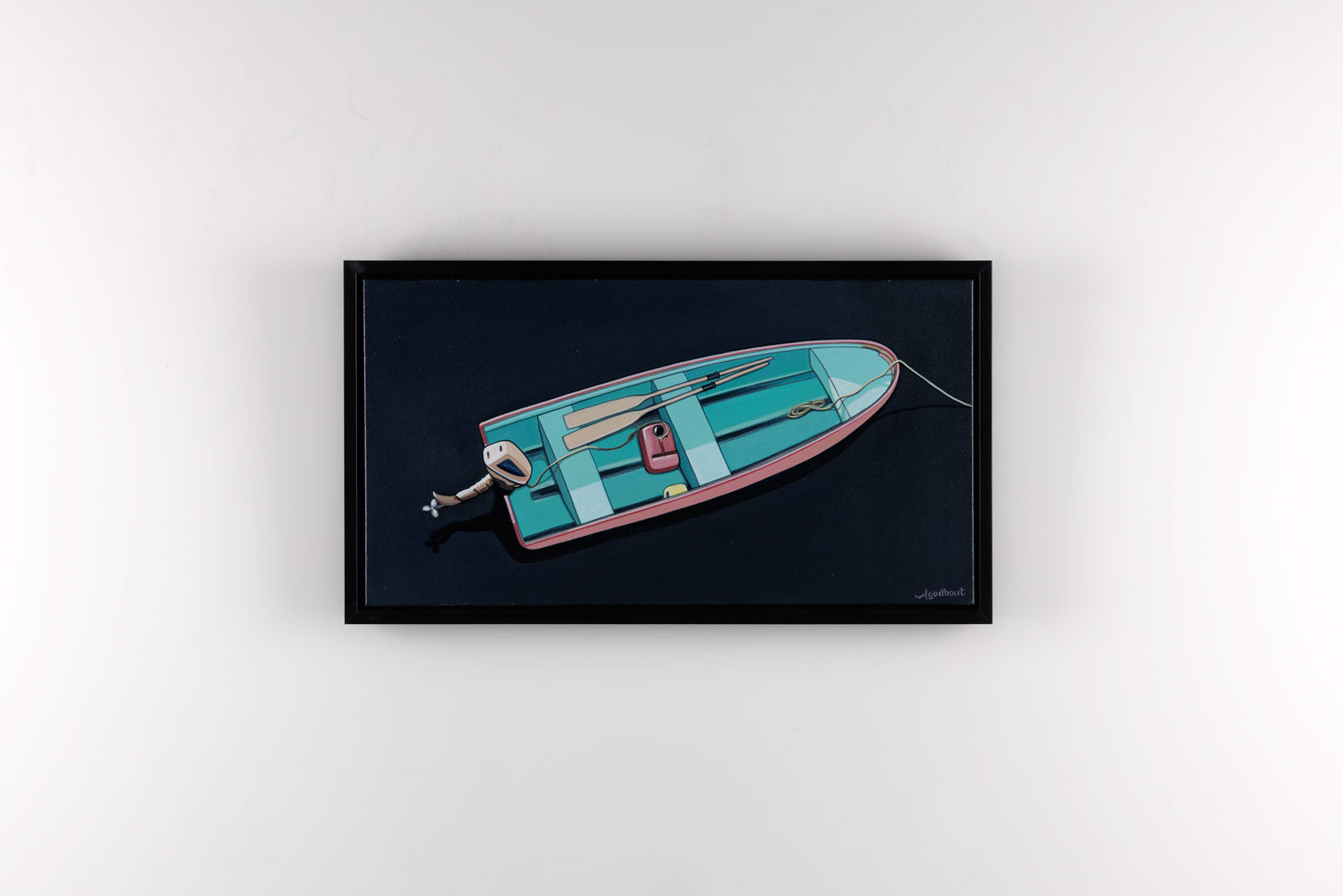 Turquoise & Red Skiff
