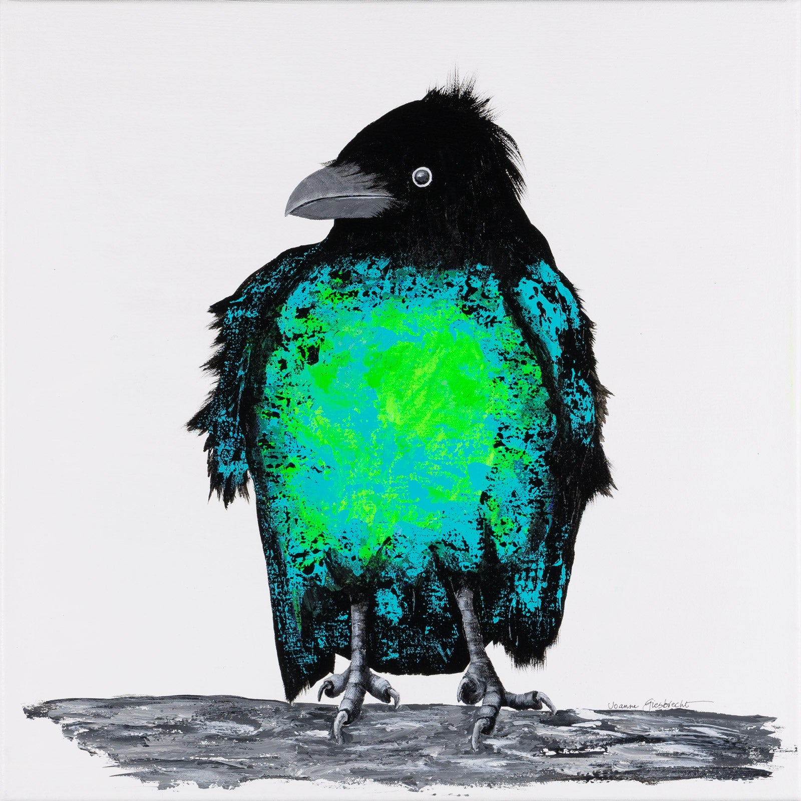 Birds “Birds Of A Feather #222” by Joanne Giesbrecht – acrylic on canvas.