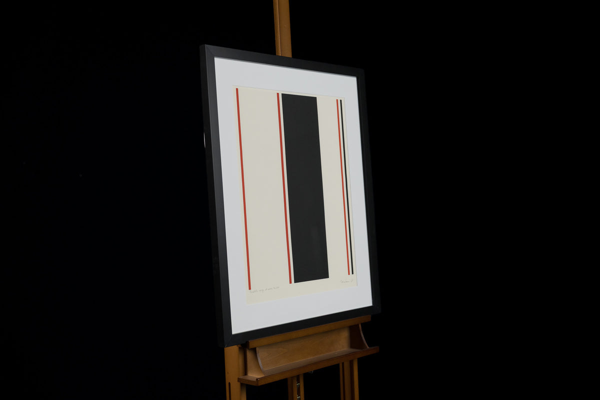 Guido Molinari, "Parallele Rouge Et Noir #36/100," detail view, silk screen on paper