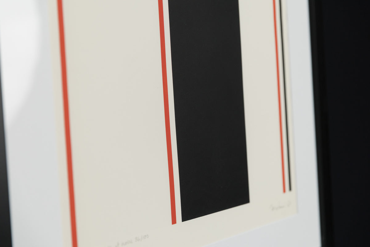Guido Molinari, "Parallele Rouge Et Noir #36/100," detail view, silk screen on paper