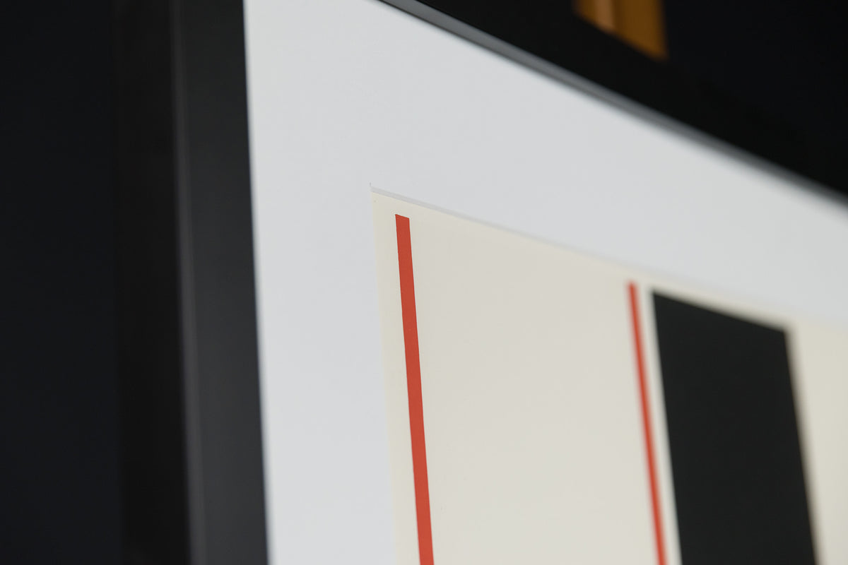 Guido Molinari, "Parallele Rouge Et Noir #36/100," detail view, silk screen on paper