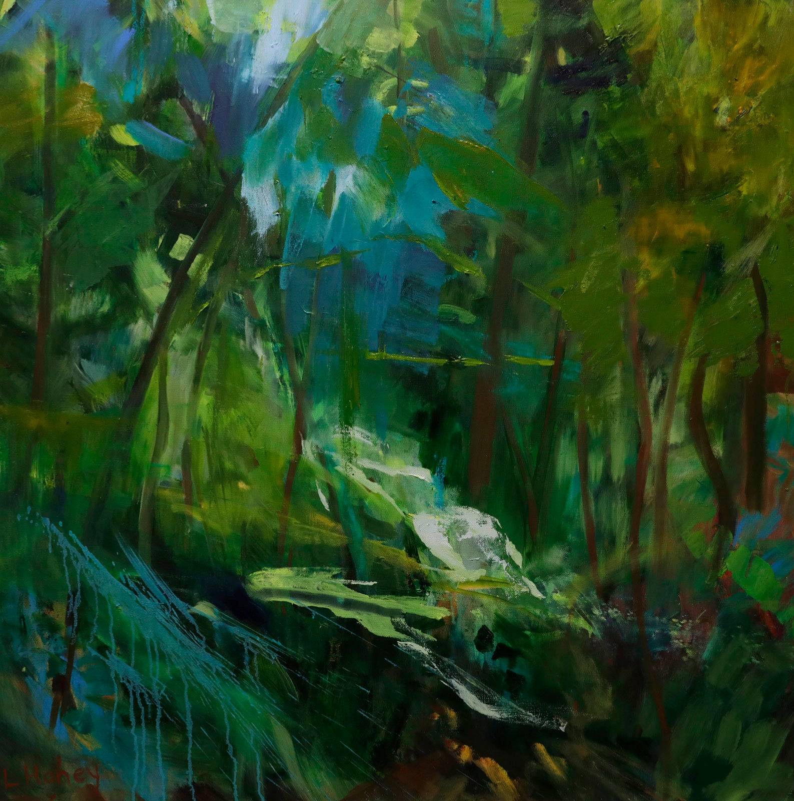 Landscape “Antigo Borgo La Torre” by Elizabeth Haney – oil on canvas.