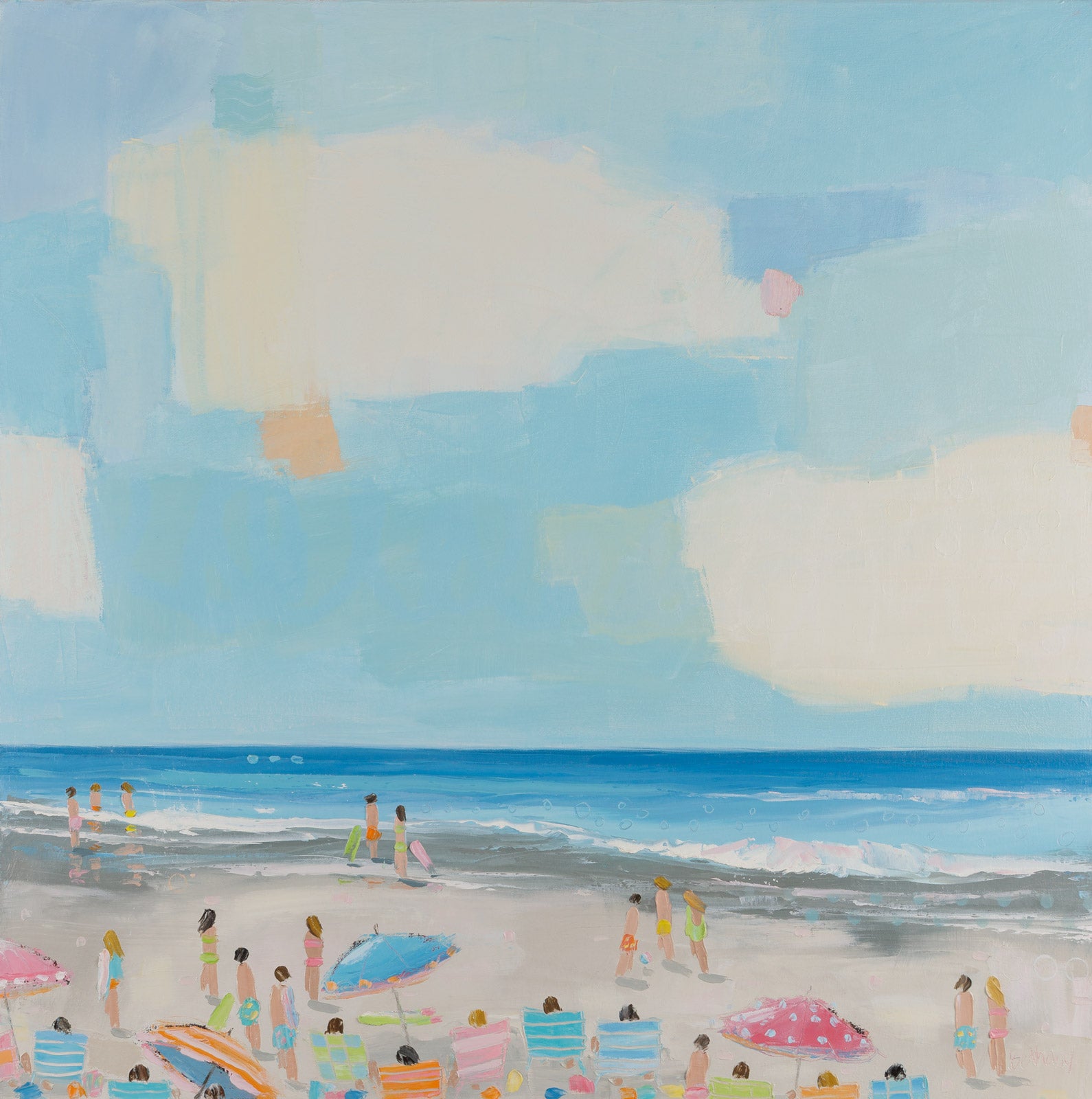 Figurative “Another Pink Bikini Day” by Bethany Harper-Williams – oil on canvas.